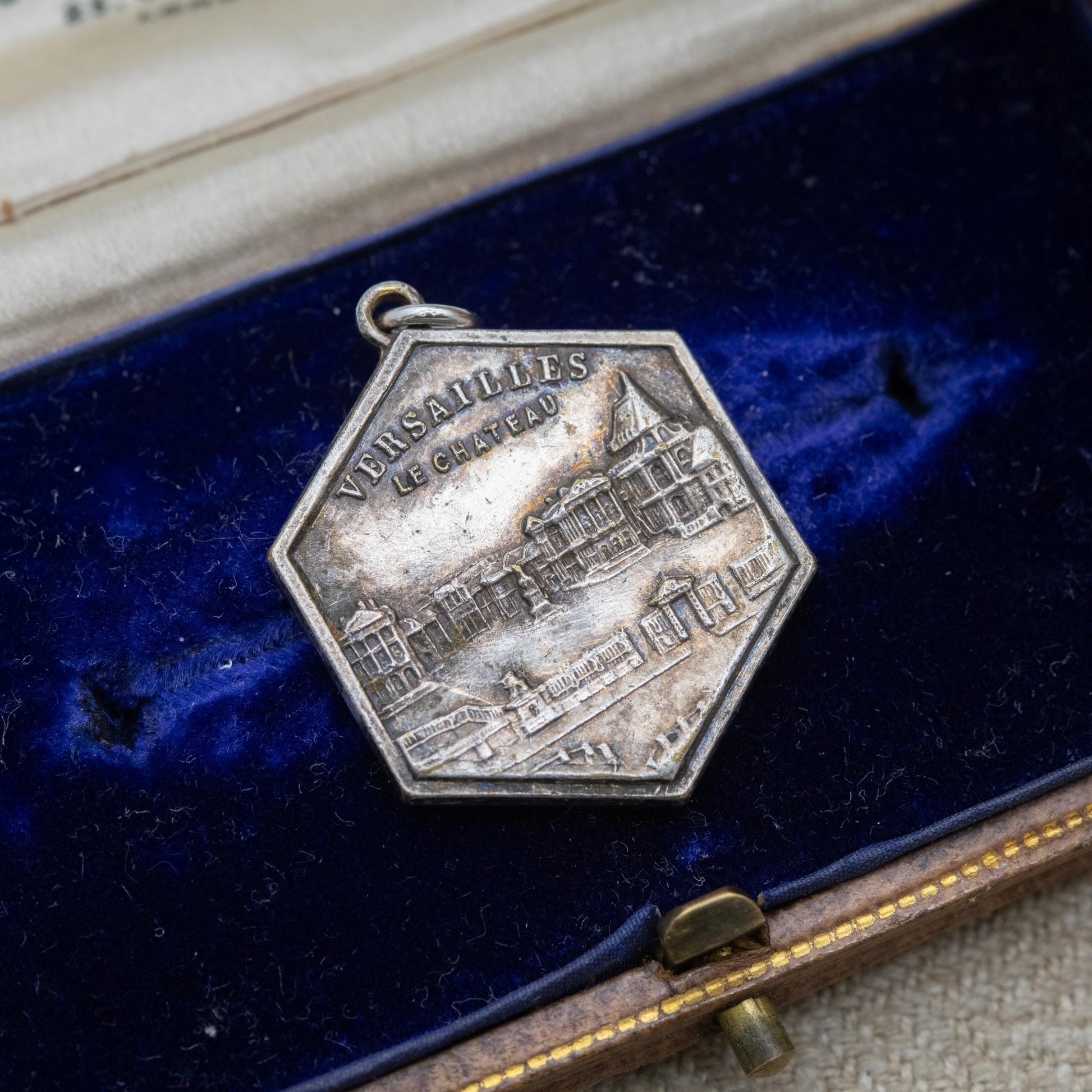 Vintage French Silver Versailles Le Chateau Pendant - Palace of Versailles Souvenir Jewellery