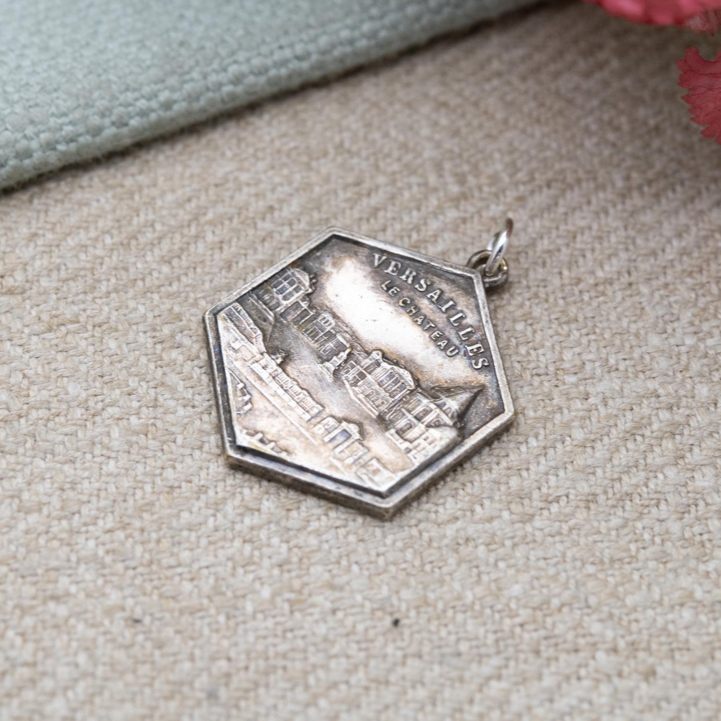 Vintage French Silver Versailles Le Chateau Pendant - Palace of Versailles Souvenir Jewellery