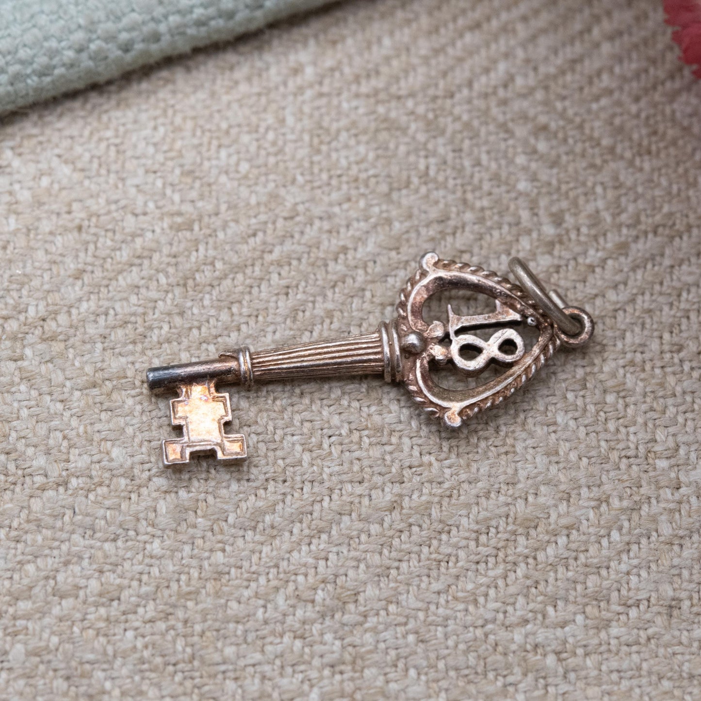 Vintage Nuvo Sterling Silver 18 Key Charm Pendant - Birthday Gift for Charm Bracelet | Key to the Door