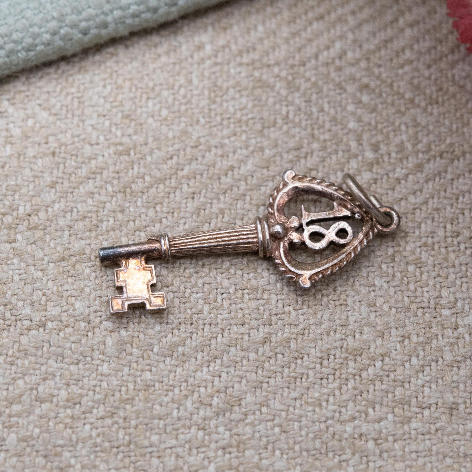Vintage Nuvo Sterling Silver 18 Key Charm Pendant - Birthday Gift for Charm Bracelet | Key to the Door