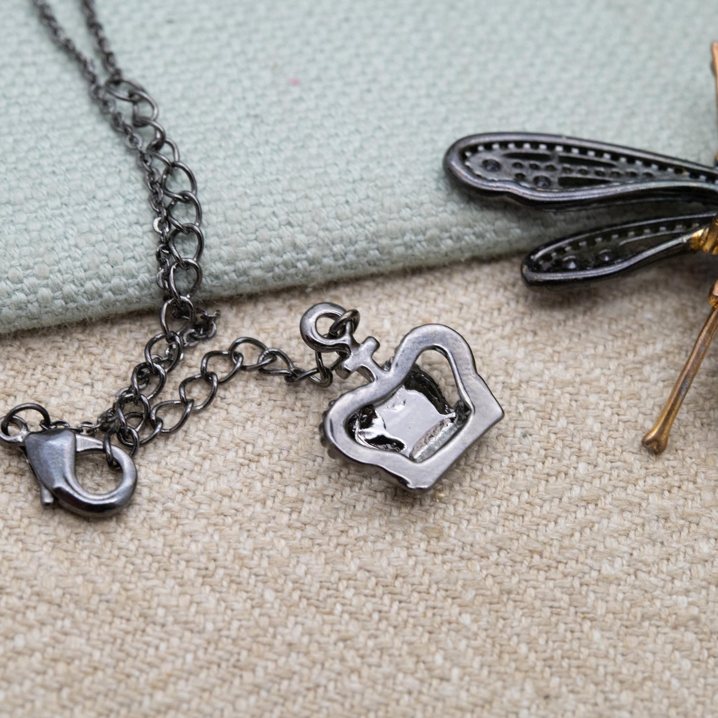 Butler and Wilson Articulated Bug Pendant Necklace with Faux Pearl B&W - Signed Designer Jewellery