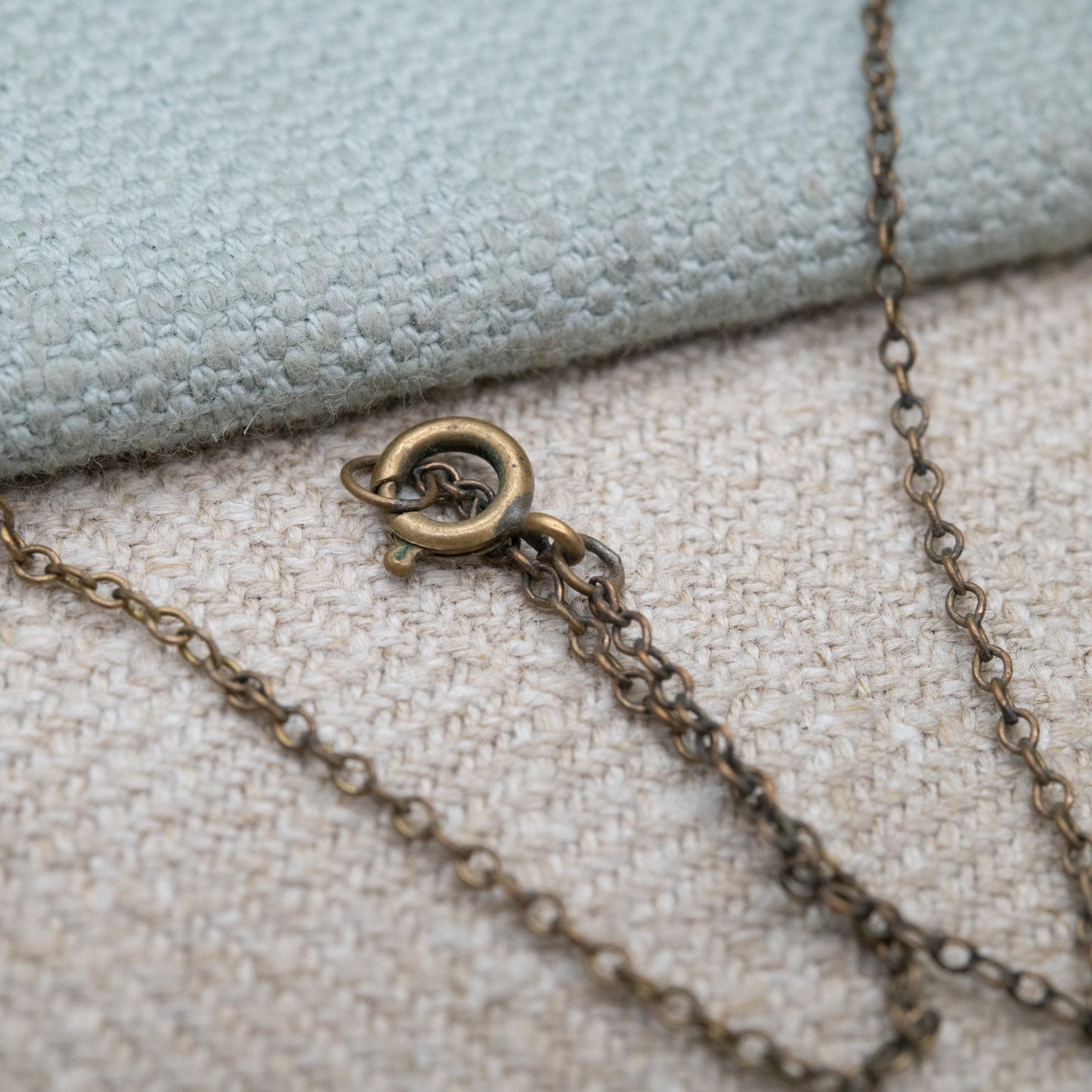 Antique Glass Bead Necklace with Faceted Clear and Orange Stones c. 1910s to 1930s