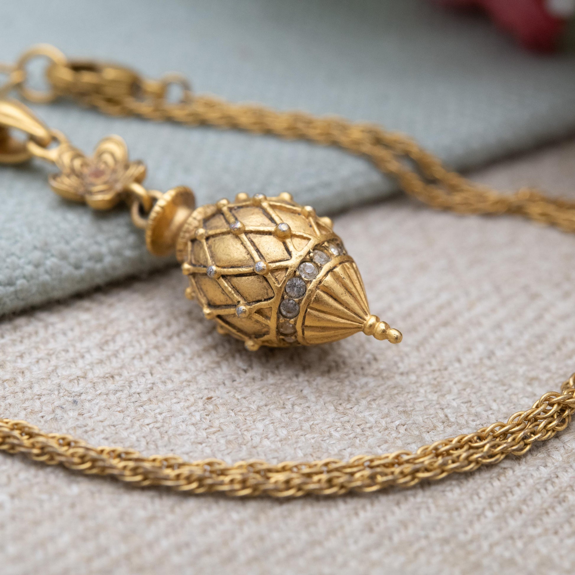 V&A Egg Drop Pendant Necklace in the Style of Castellani - Victoria and Albert Museum Collection Antique Reproduction