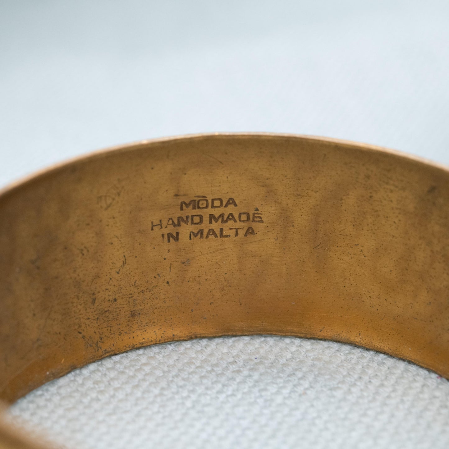 Vintage Moda Cuff Bangle with Engraved Four Leaf Clover Design - Handmade in Malta