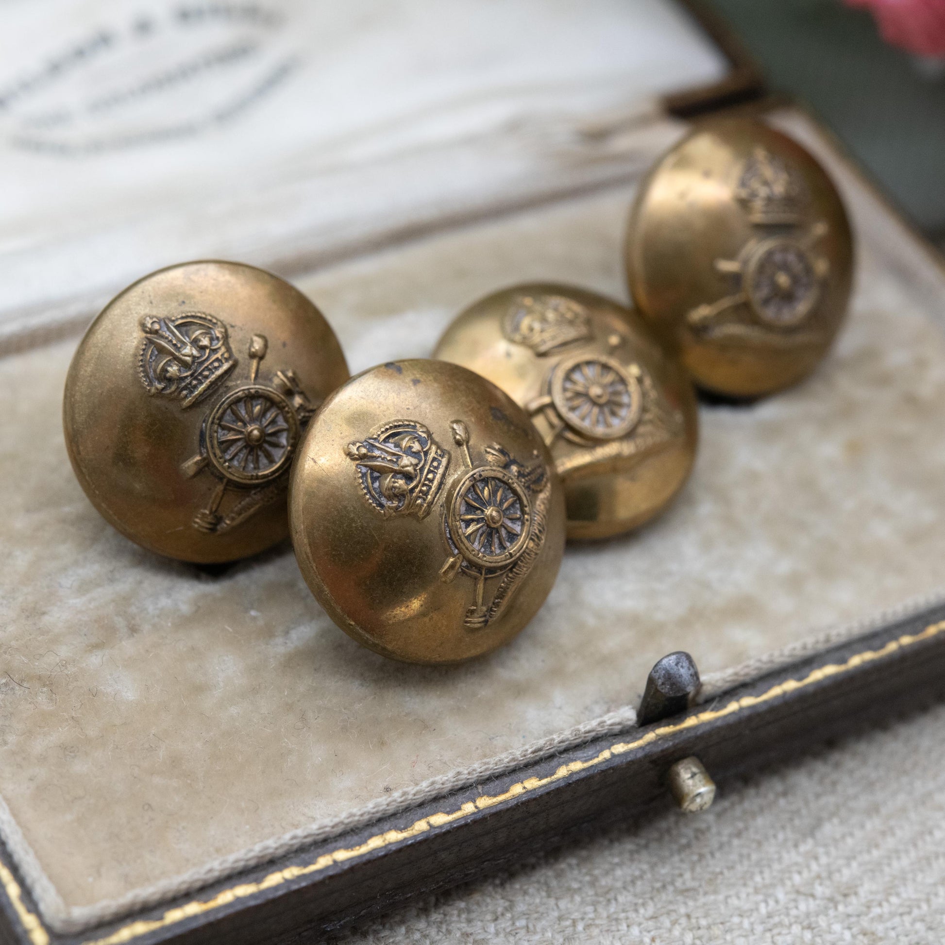 Armfield Ltd British Army Royal Artillery Button Set of Four c. 1940s - Made in Birmingham | WWII Collectable