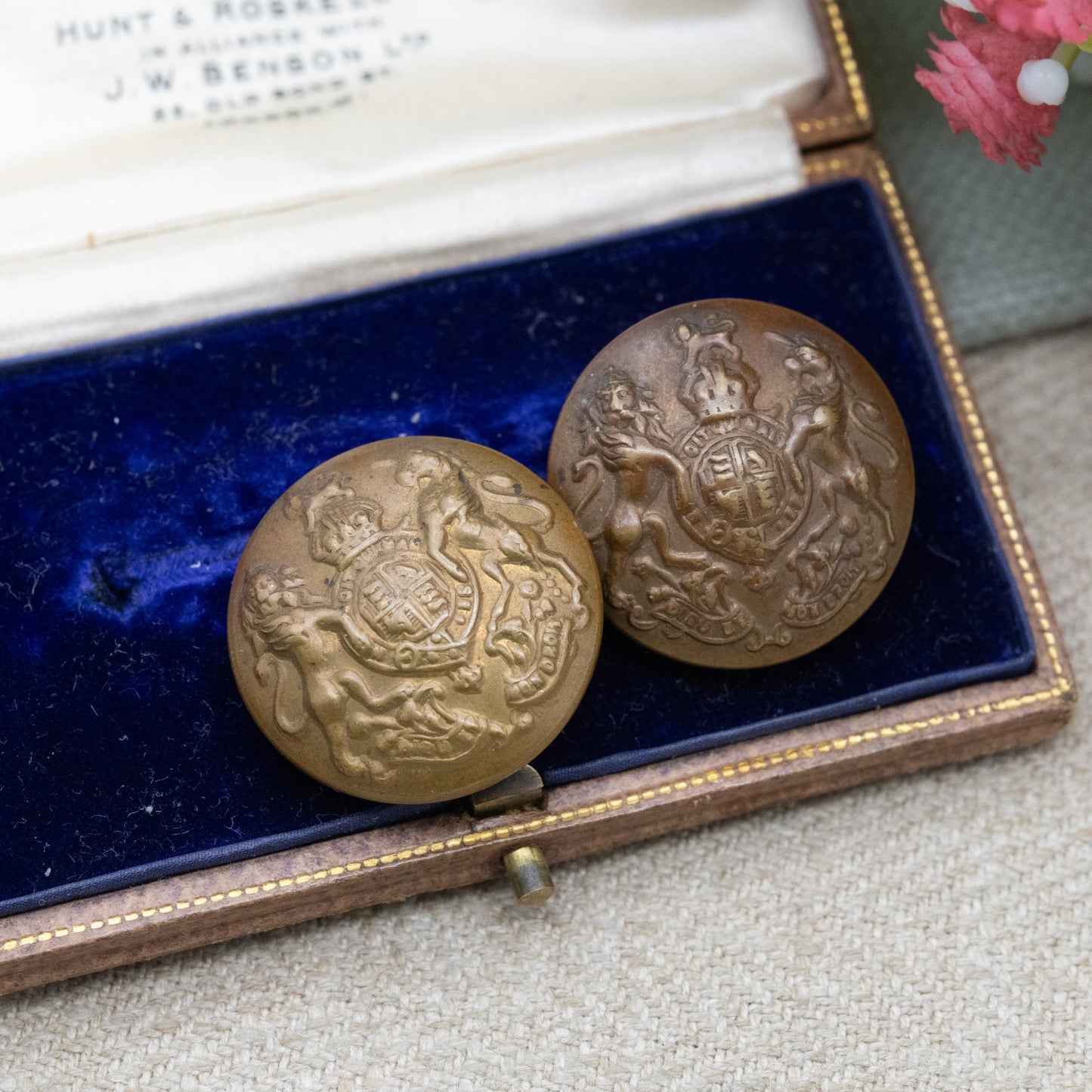 Vintage Pair of British Army Buttons by Cheney