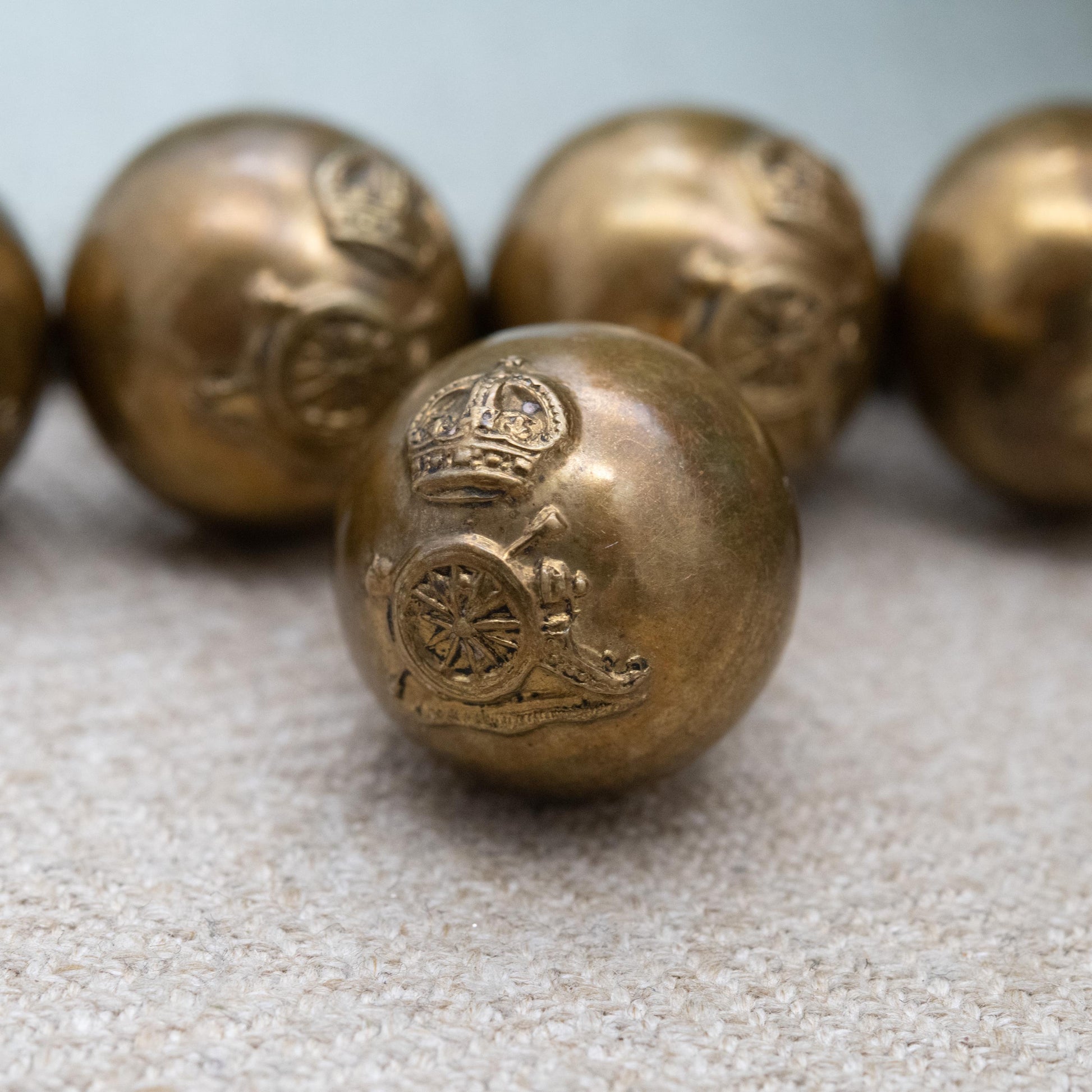 British Army Royal Artillery Buttons by Pitt & Co Set of Five - Maddox Street London