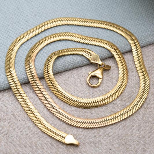 Vintage Milor Bronze Omega Chain Necklace 20" - Unisex Gold Tone Chunky Chain