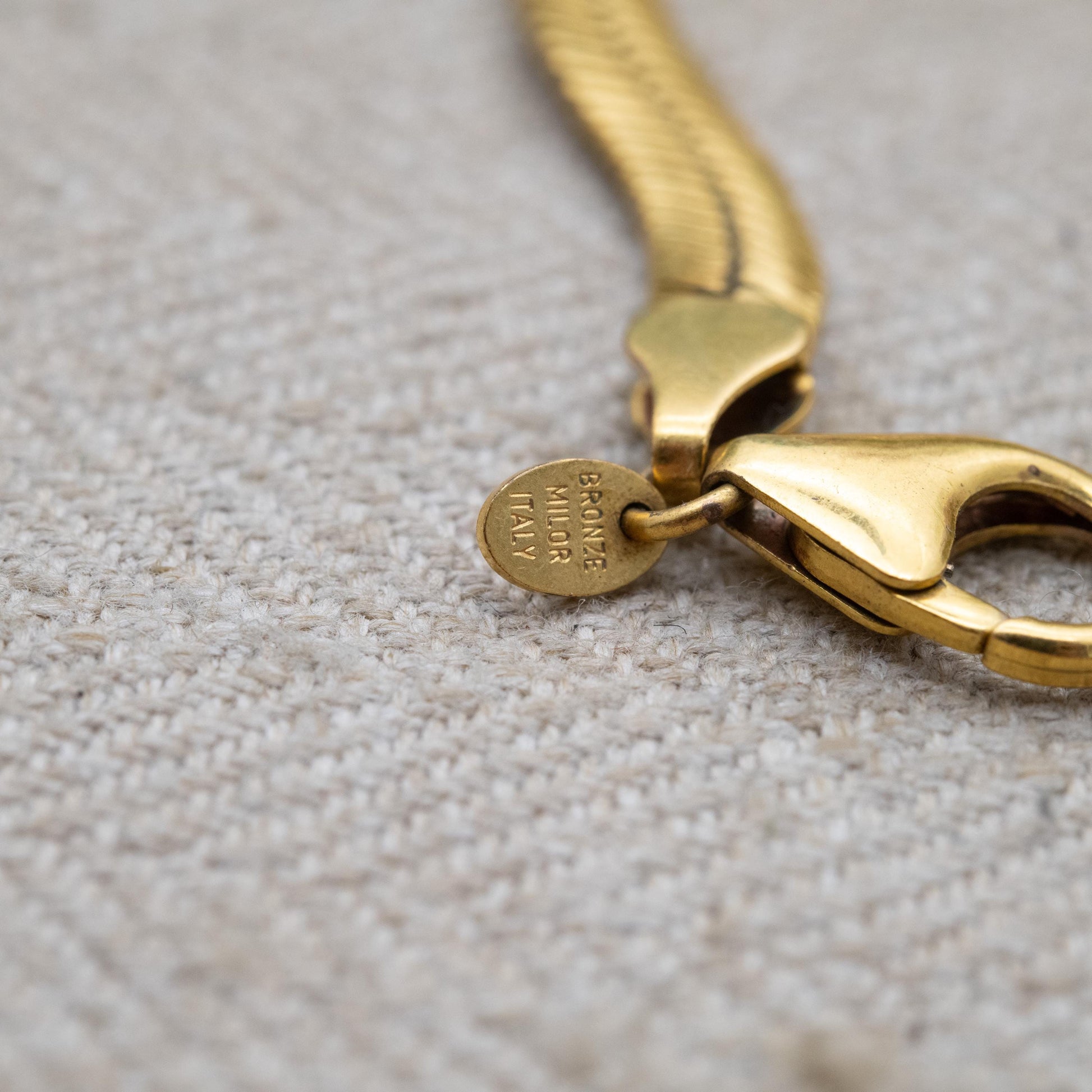 Vintage Milor Bronze Omega Chain Necklace 20" - Unisex Gold Tone Chunky Chain