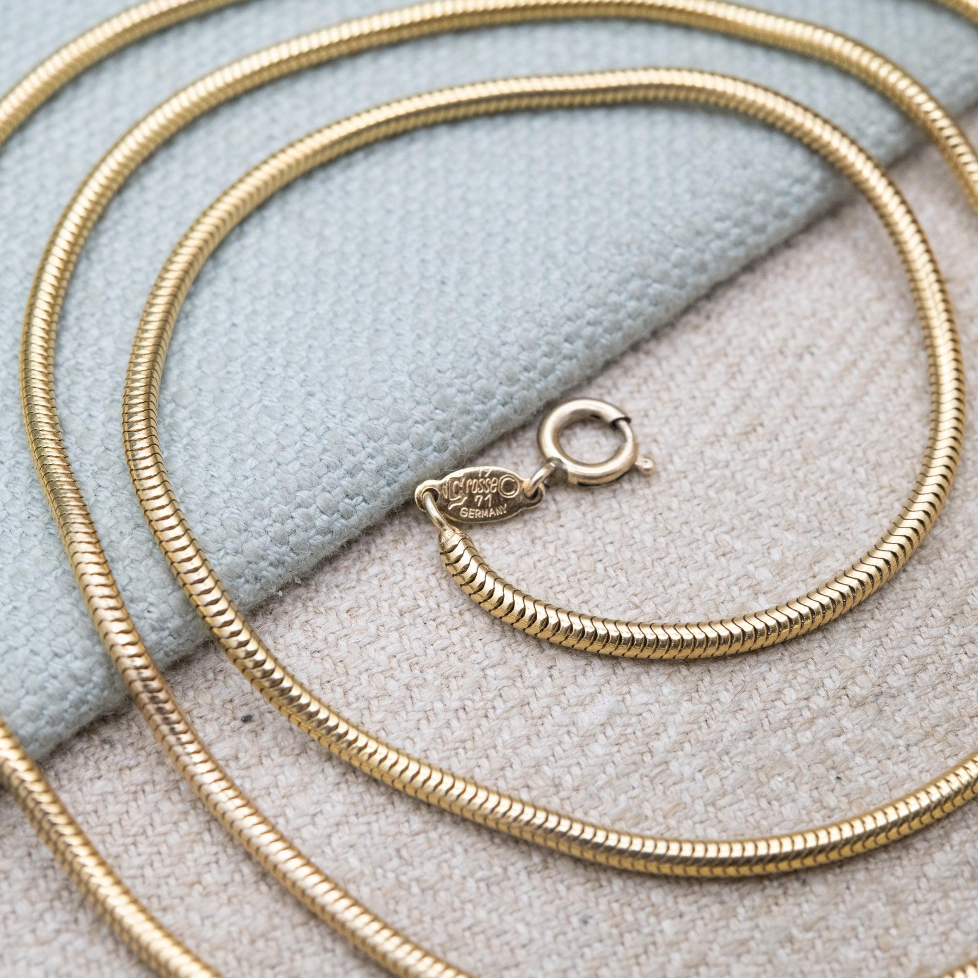Vintage Grossé Long Snake Chain Necklace 1971 German Designer