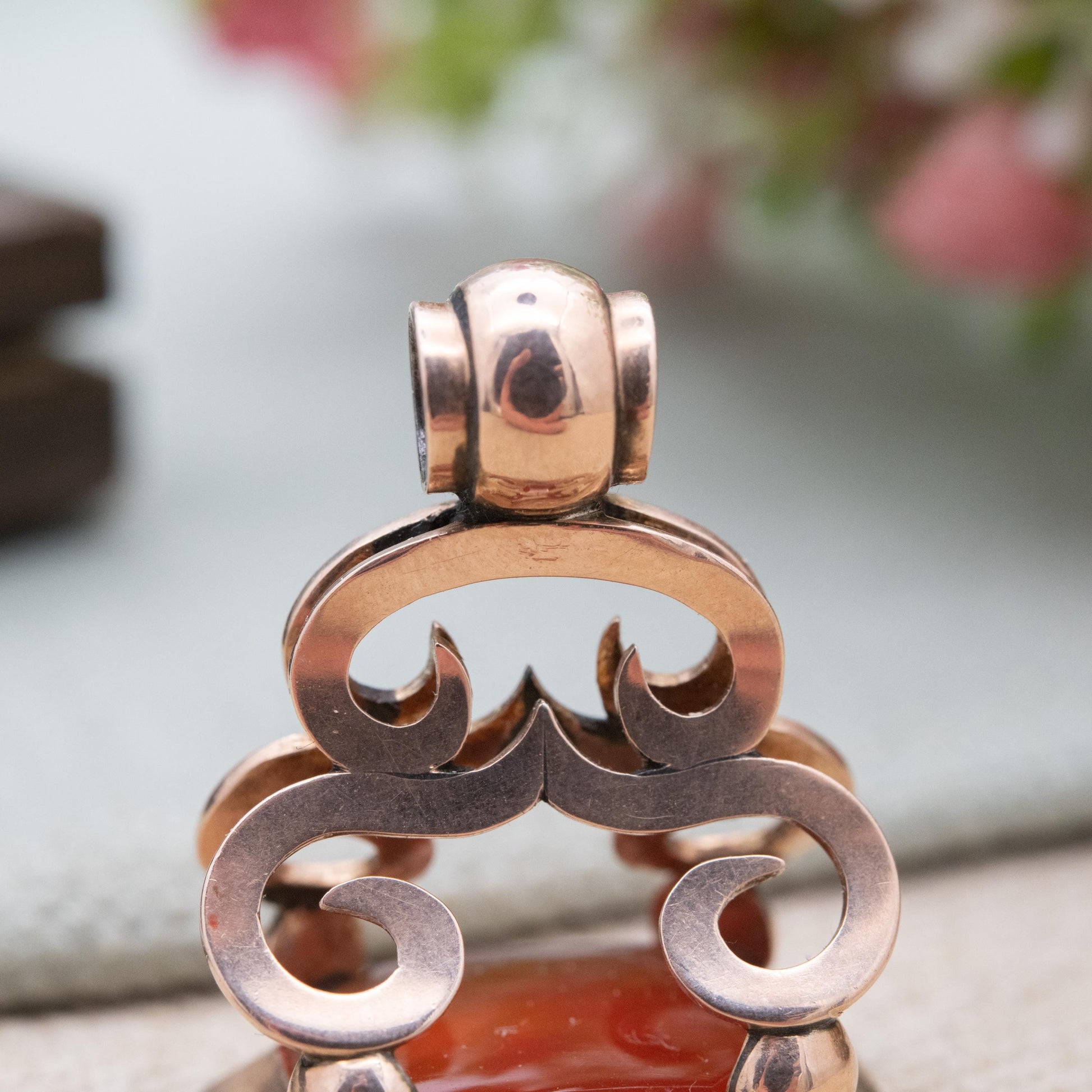 Antique Victorian 9ct Gold Carnelian Watch Fob Pendant with Carved Bird Seal