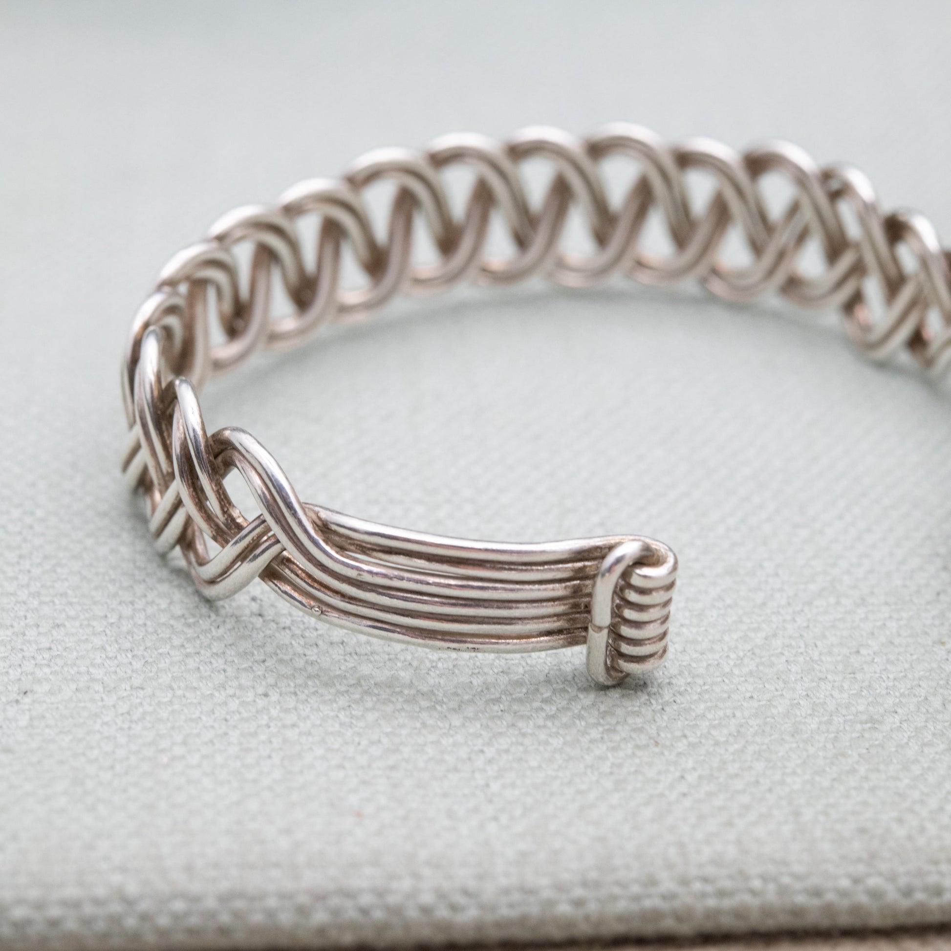 Sterling Silver Rope Twisted Open Cuff Bracelet - Traditional Style Jewellery Gift for Her