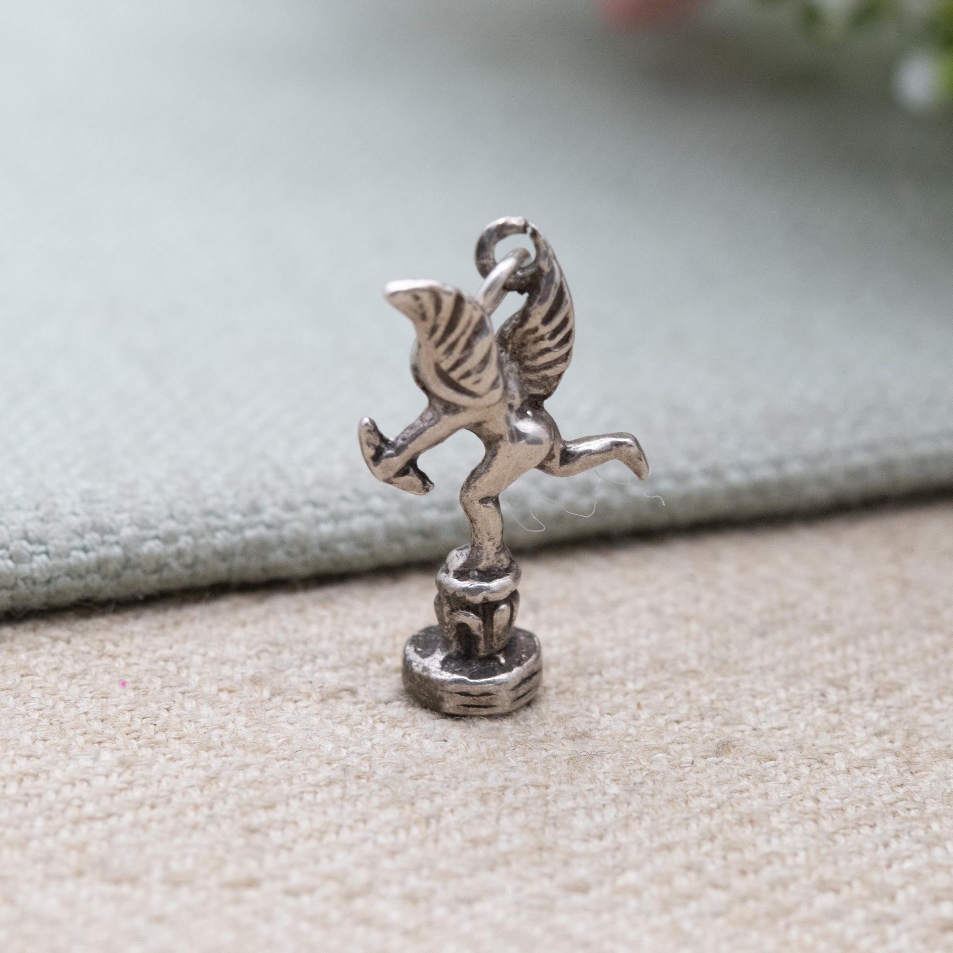 Vintage Sterling Silver Cherub Charm Statue Charm Pendant - Baby Angel | Love | Cupid Valentine's Gift for Charm Bracelet