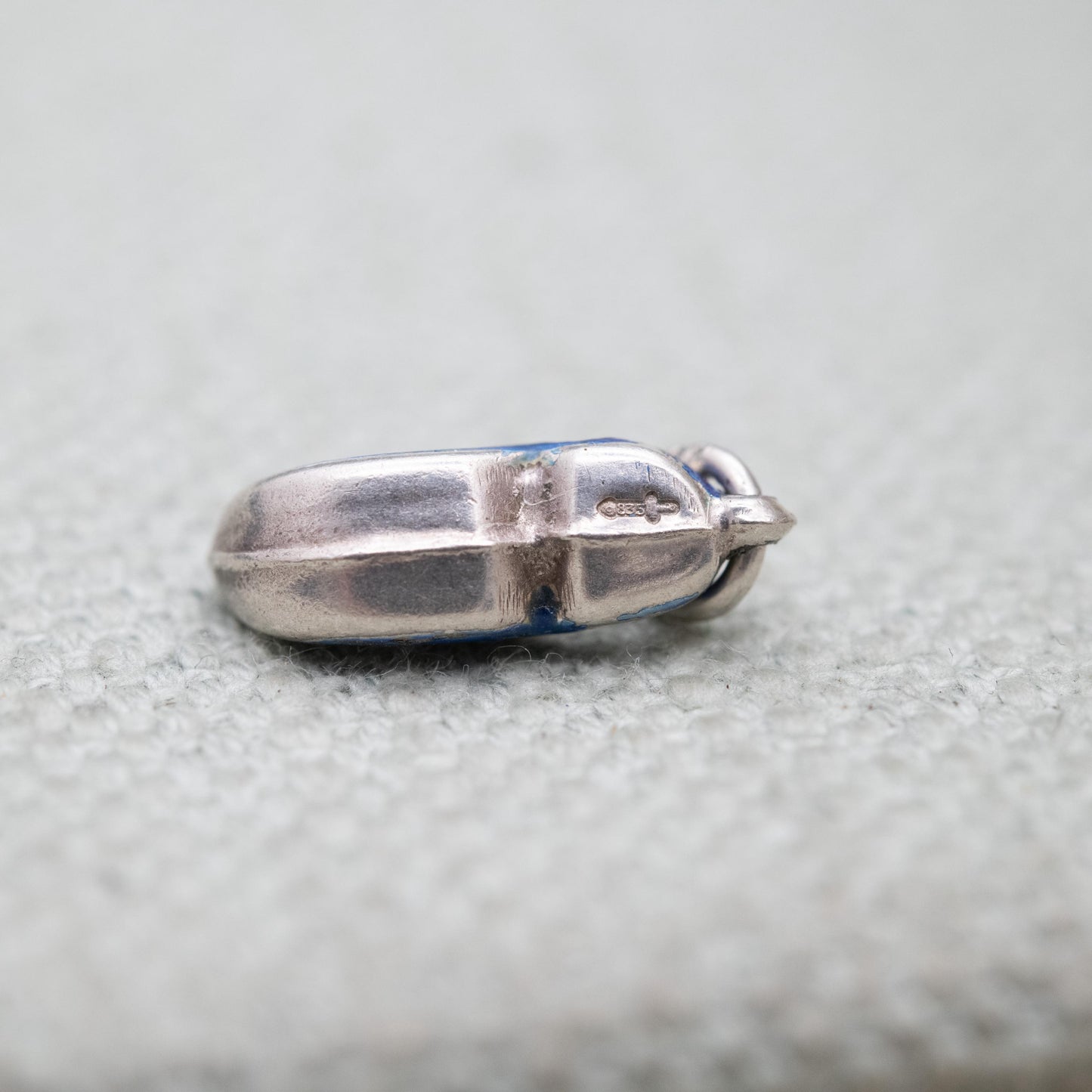 Vintage European Silver Enamel Dutch Clog Charm Pendant - Traditional Shoe | Netherlands Travel Souvenir | Gift for Charm Bracelet