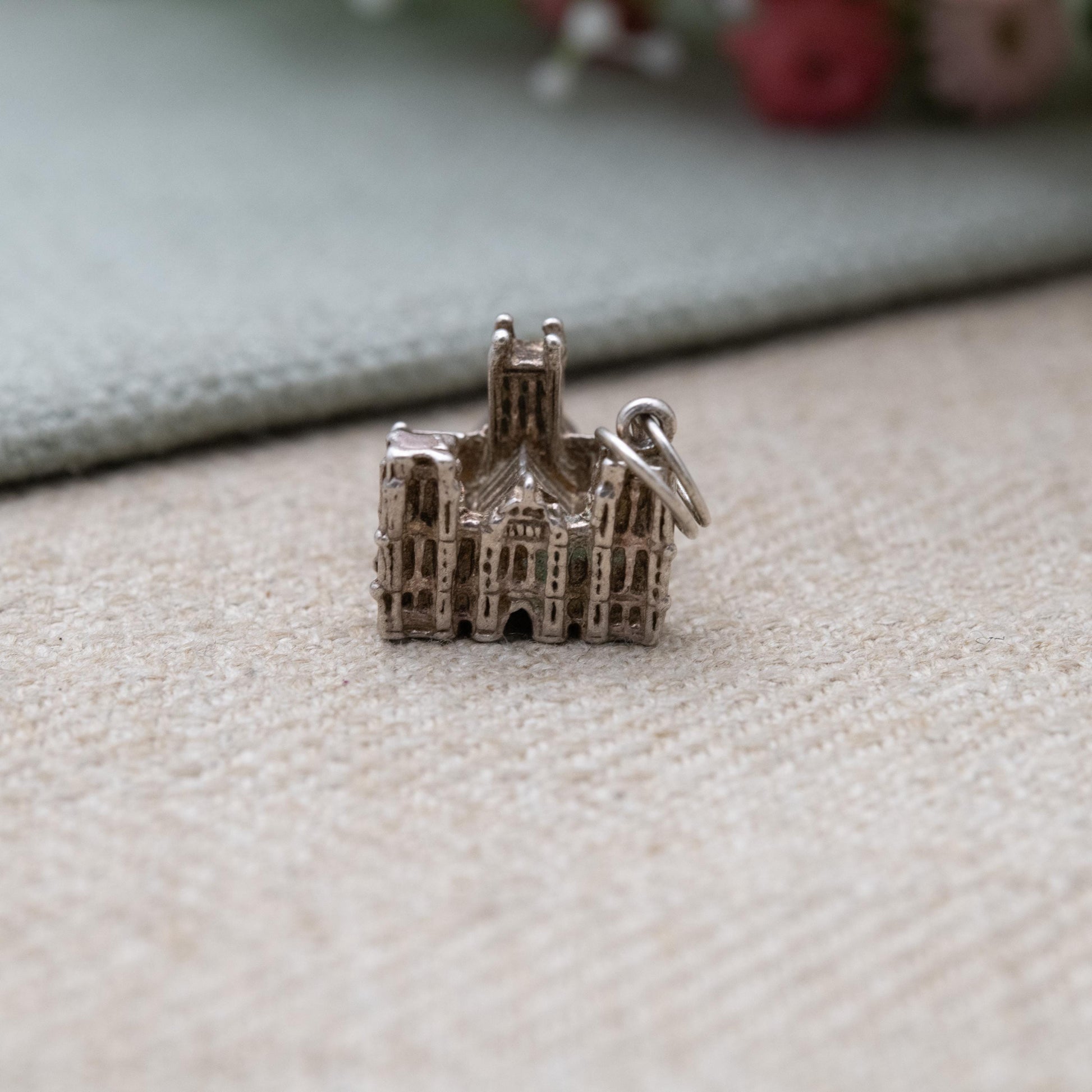 Vintage Sterling Silver Cathedral Charm Pendant - Wells Cathedral | Somerset England | Travel | Souvenir Gift for Charm Bracelet
