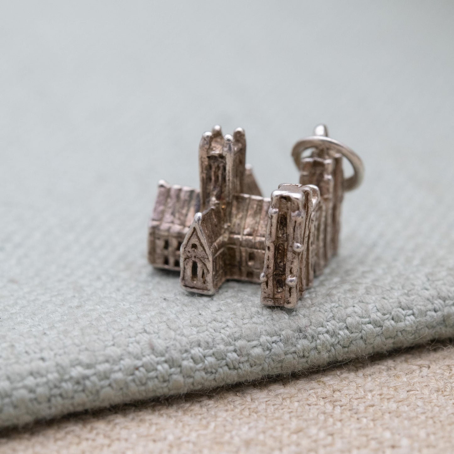Vintage Sterling Silver Cathedral Charm Pendant - Wells Cathedral | Somerset England | Travel | Souvenir Gift for Charm Bracelet
