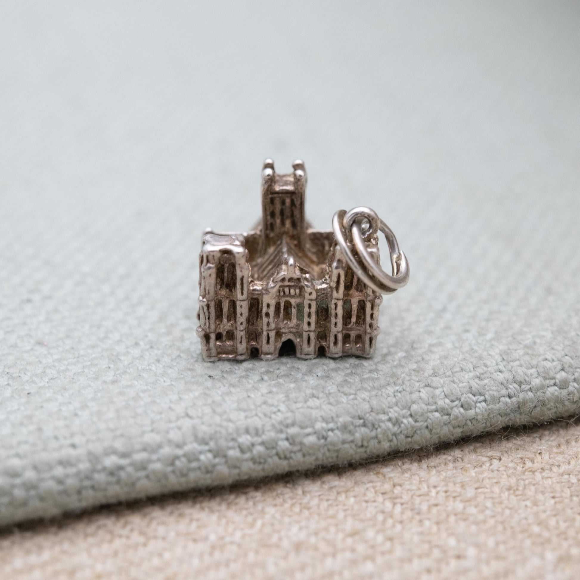 Vintage Sterling Silver Cathedral Charm Pendant - Wells Cathedral | Somerset England | Travel | Souvenir Gift for Charm Bracelet