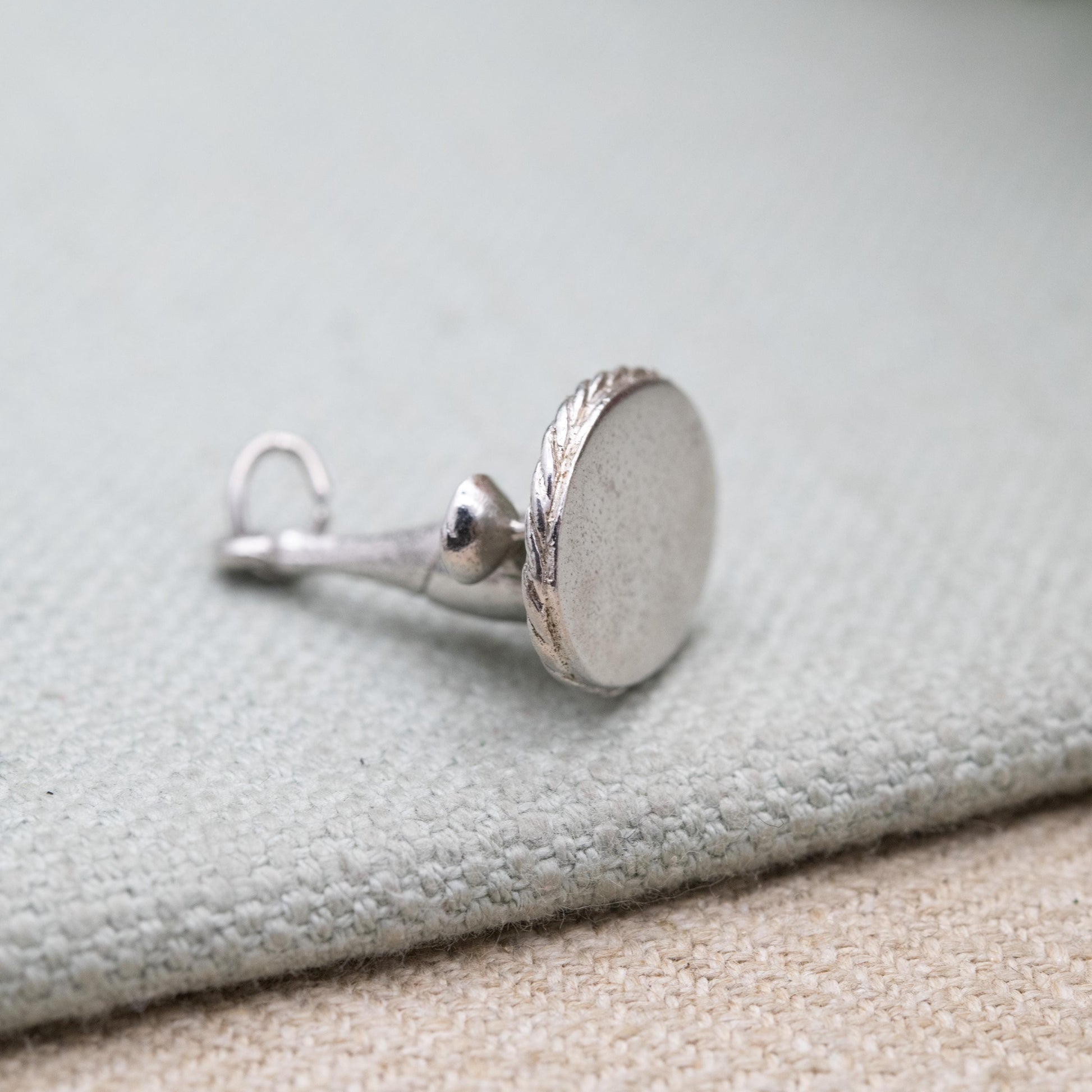 Vintage Sterling Silver Champagne and Goblets Charm Pendant - Detailed and Textured | Souvenir Gift for Charm Bracelet