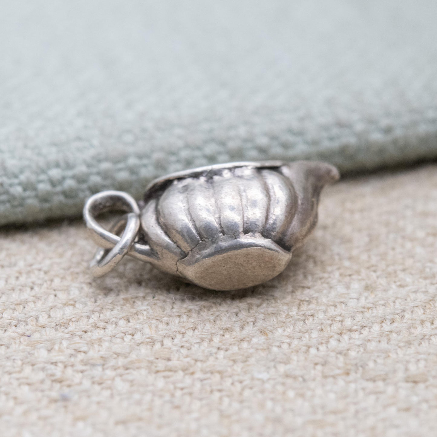 Vintage Sterling Silver Gravy Boat Charm Pendant - Jug Decanter | Ornate Design | Gift for Charm Bracelet