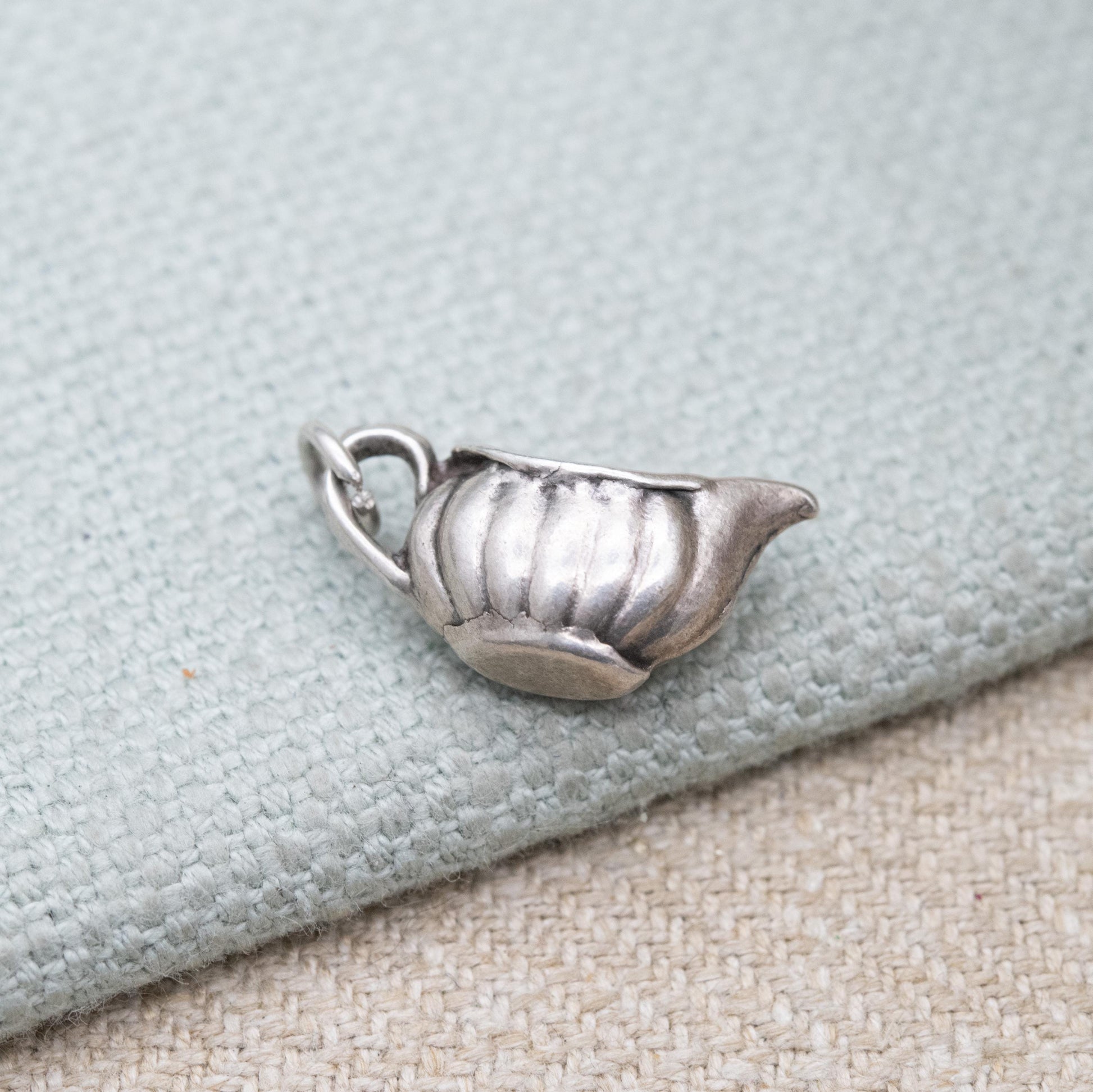 Vintage Sterling Silver Gravy Boat Charm Pendant - Jug Decanter | Ornate Design | Gift for Charm Bracelet