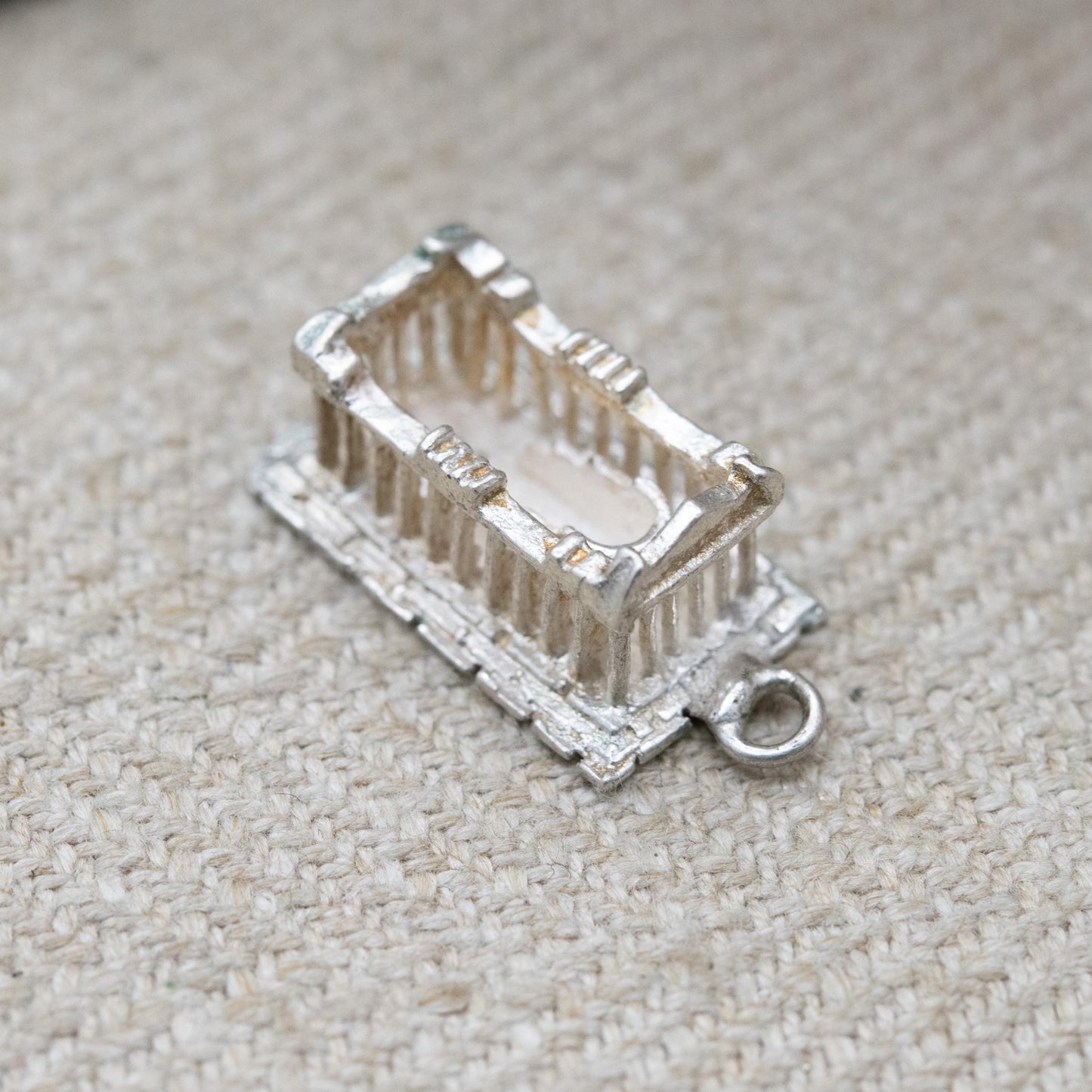 Vintage European Silver Athens Parthenon Charm Pendant - Ruined Temple | Ancient Greece Souvenir | Acropolis Gift for Charm Bracelet