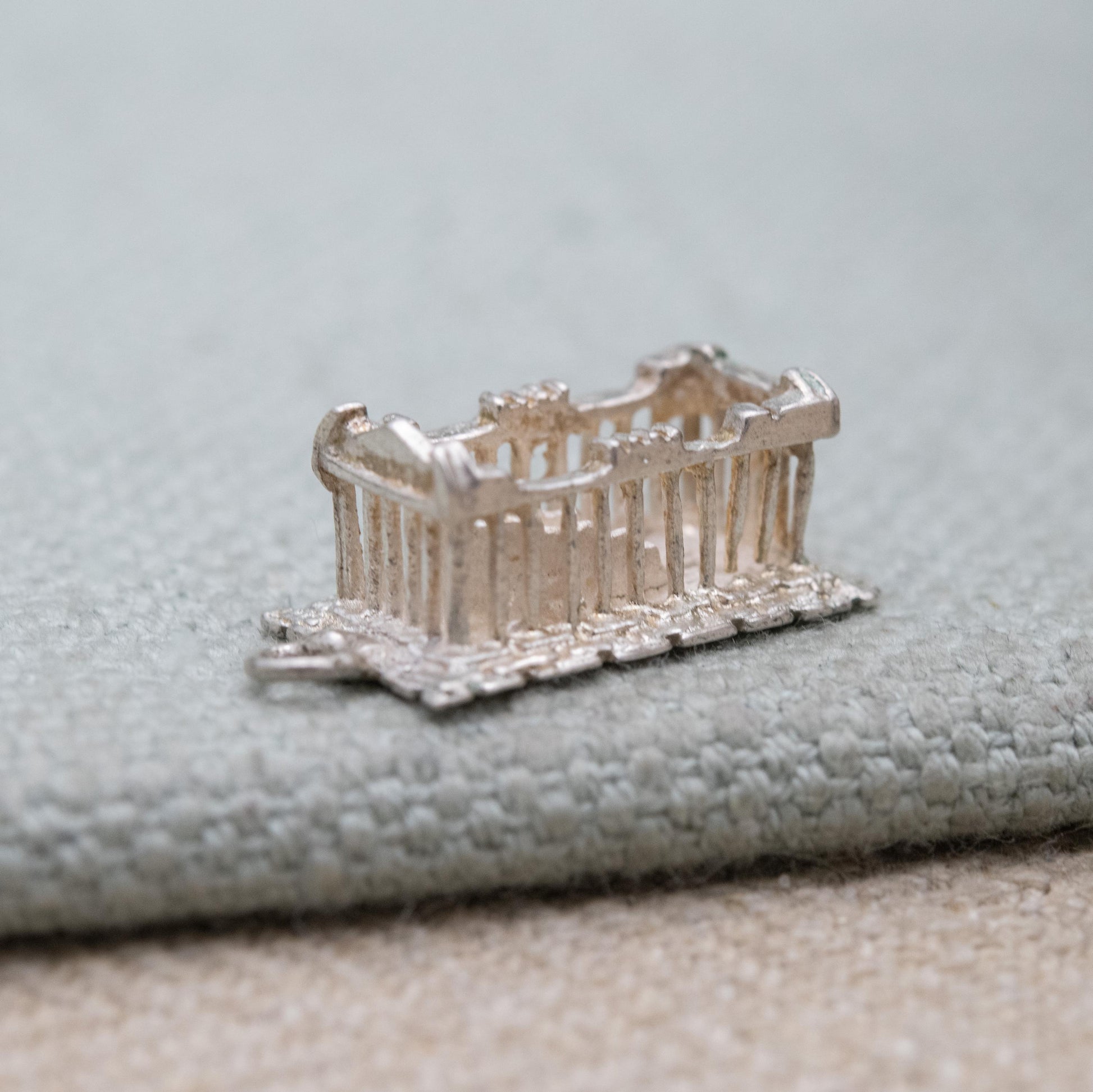 Vintage European Silver Athens Parthenon Charm Pendant - Ruined Temple | Ancient Greece Souvenir | Acropolis Gift for Charm Bracelet