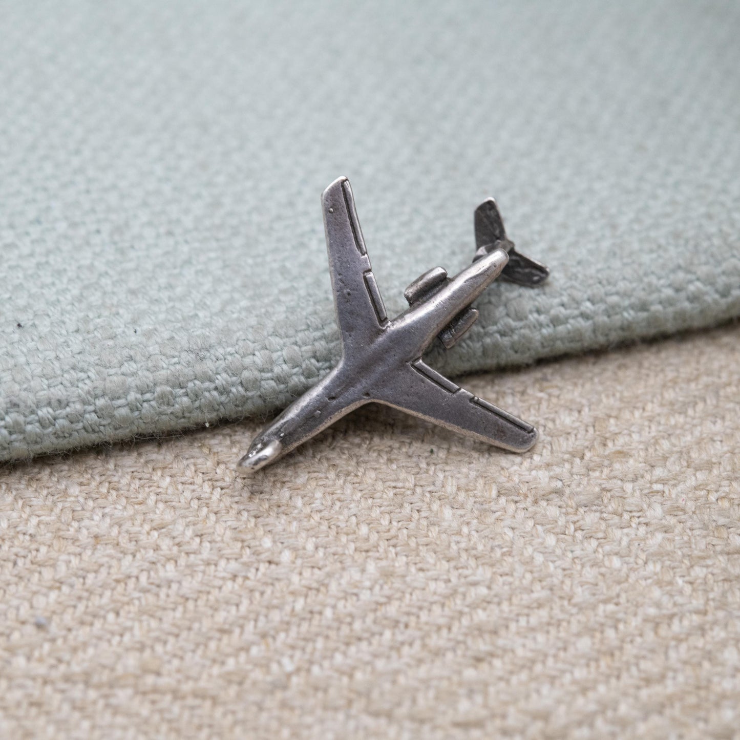 Vintage Sterling Silver Airplane Travel Charm Pendant - Passenger Jet Aircraft | Gift for Charm Bracelet Necklace