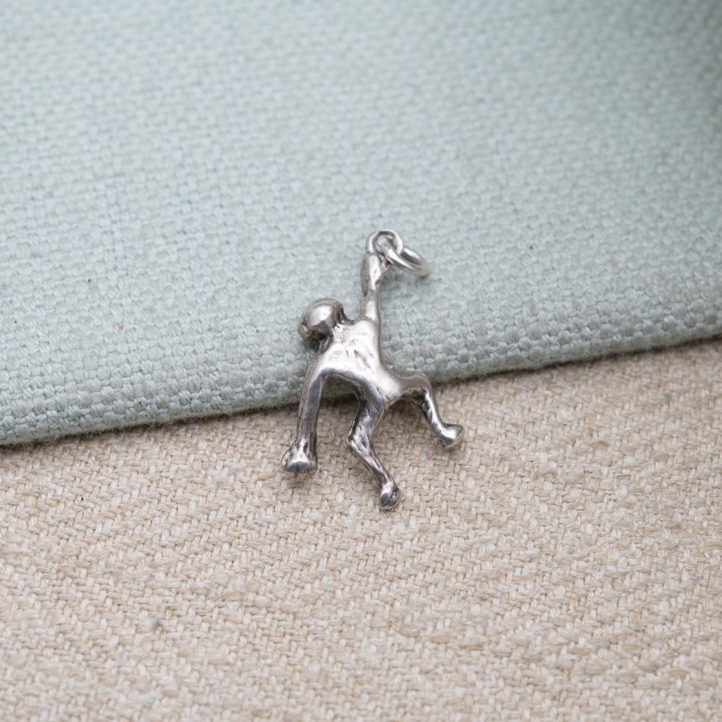 Vintage Sterling Silver Cheeky Monkey Charm Pendant - Cute Animal | Love Gift for Charm Bracelet