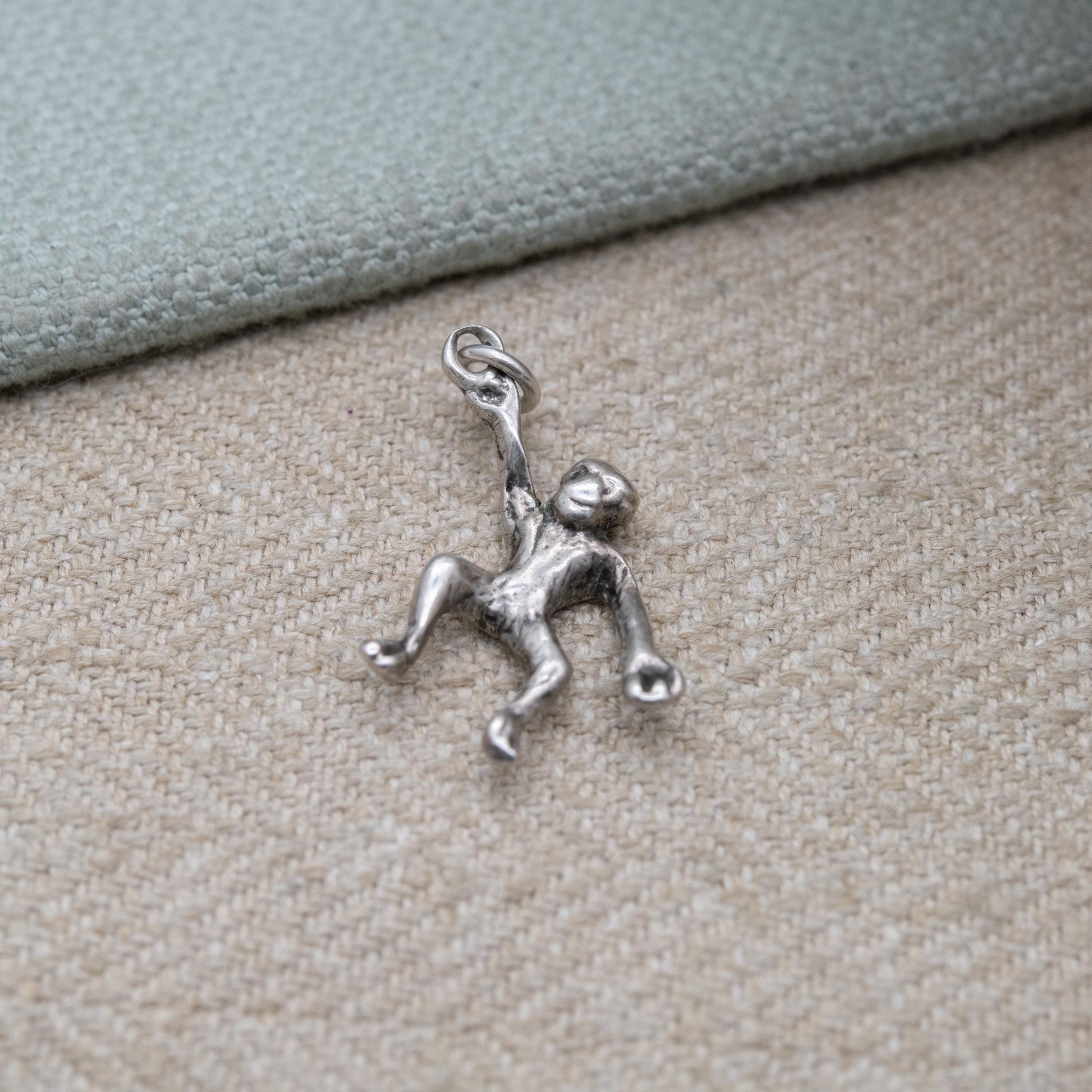 Vintage Sterling Silver Cheeky Monkey Charm Pendant - Cute Animal | Love Gift for Charm Bracelet