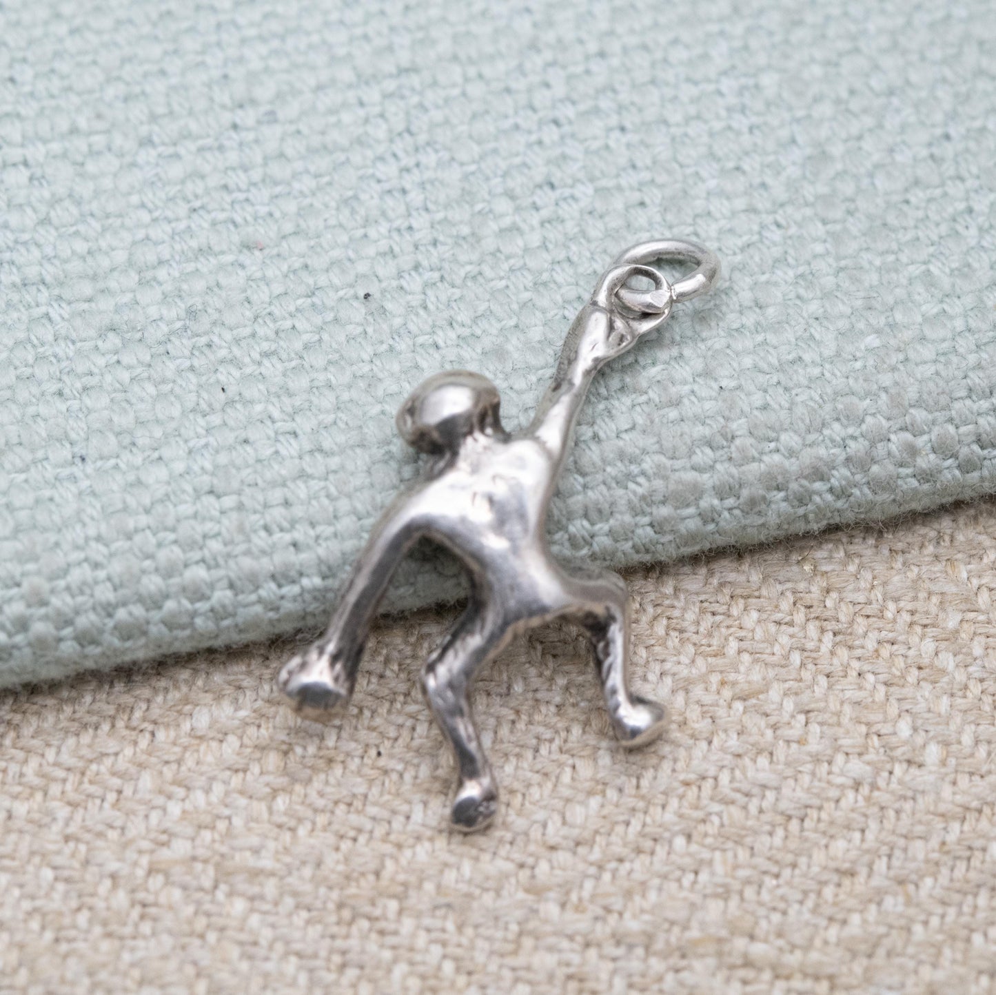 Vintage Sterling Silver Cheeky Monkey Charm Pendant - Cute Animal | Love Gift for Charm Bracelet
