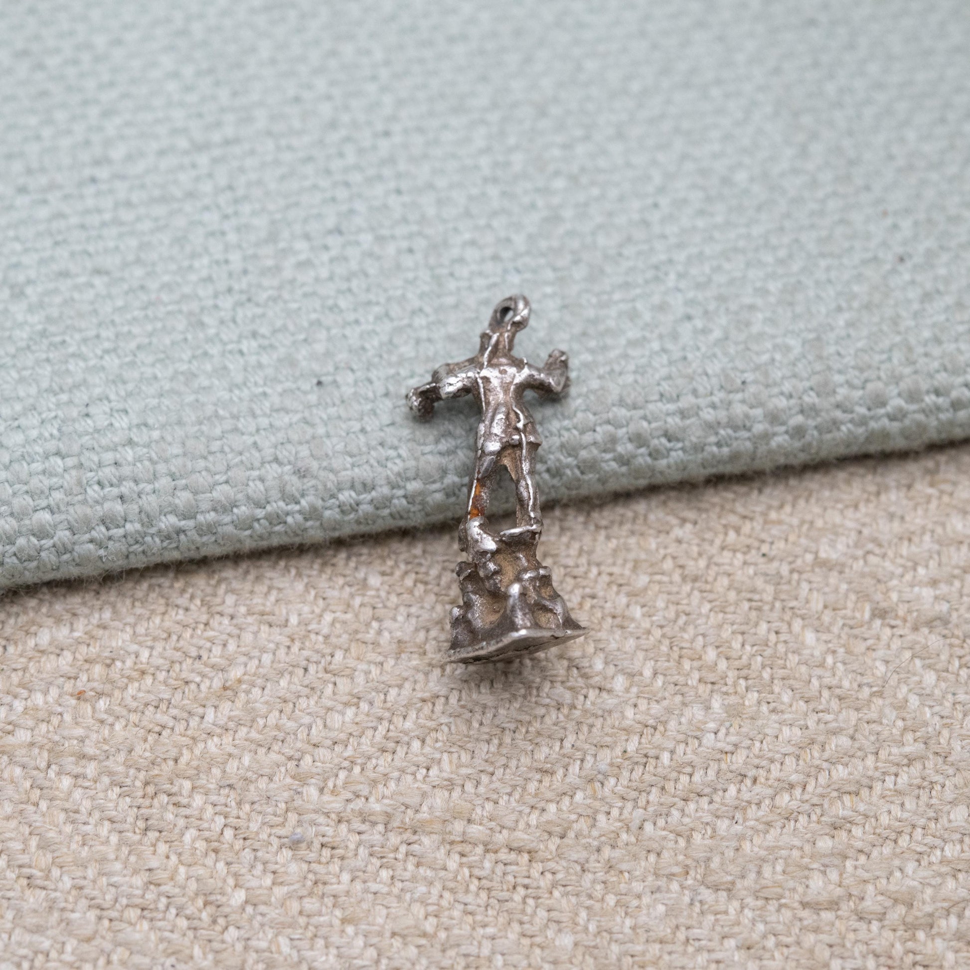 Vintage Sterling Silver Peter Pan Charm Pendant - Standing Trumpeting Figure Statue | Souvenir Gift for Charm Bracelet