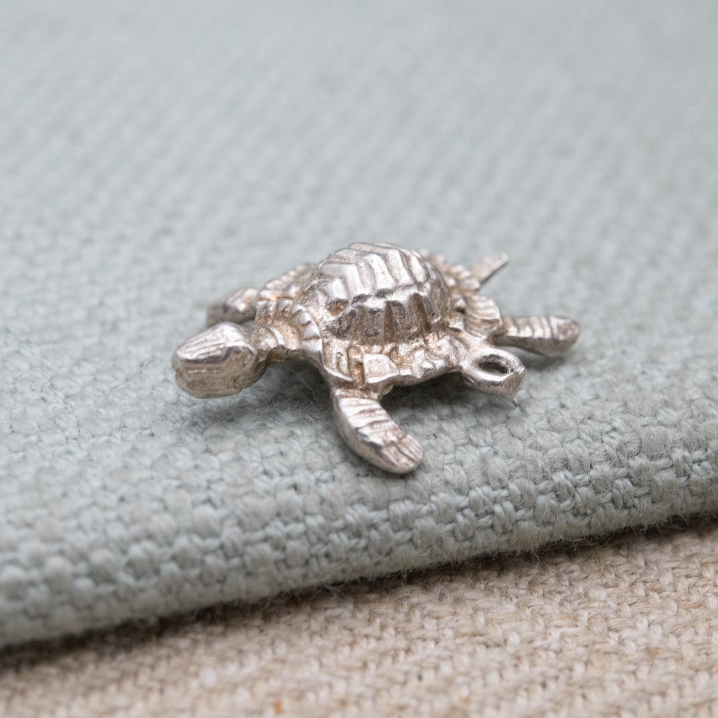 Vintage Sterling Silver Little Turtle Charm Pendant - Cute Sea Animal | Gift for Charm Bracelet