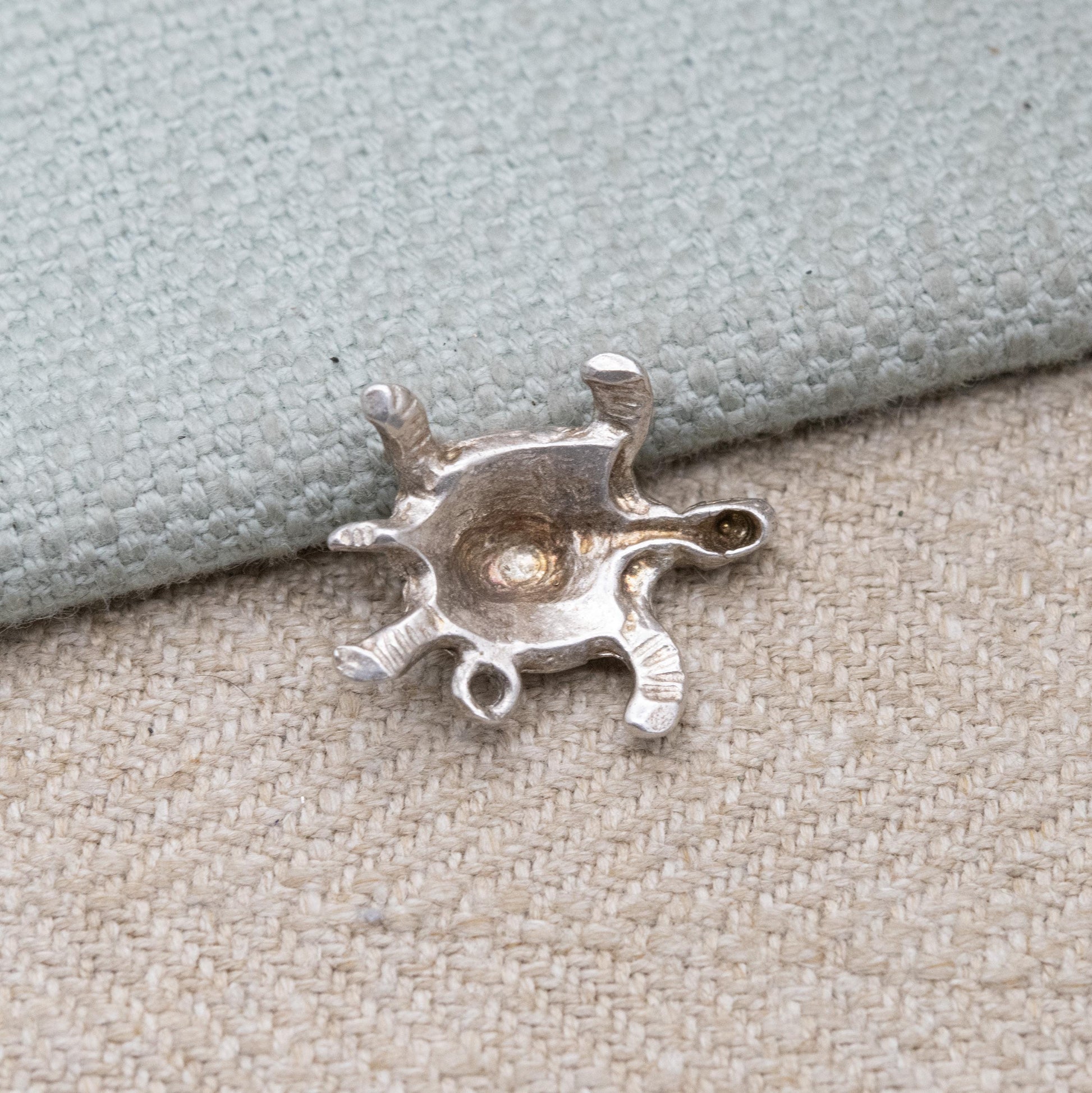 Vintage Sterling Silver Little Turtle Charm Pendant - Cute Sea Animal | Gift for Charm Bracelet