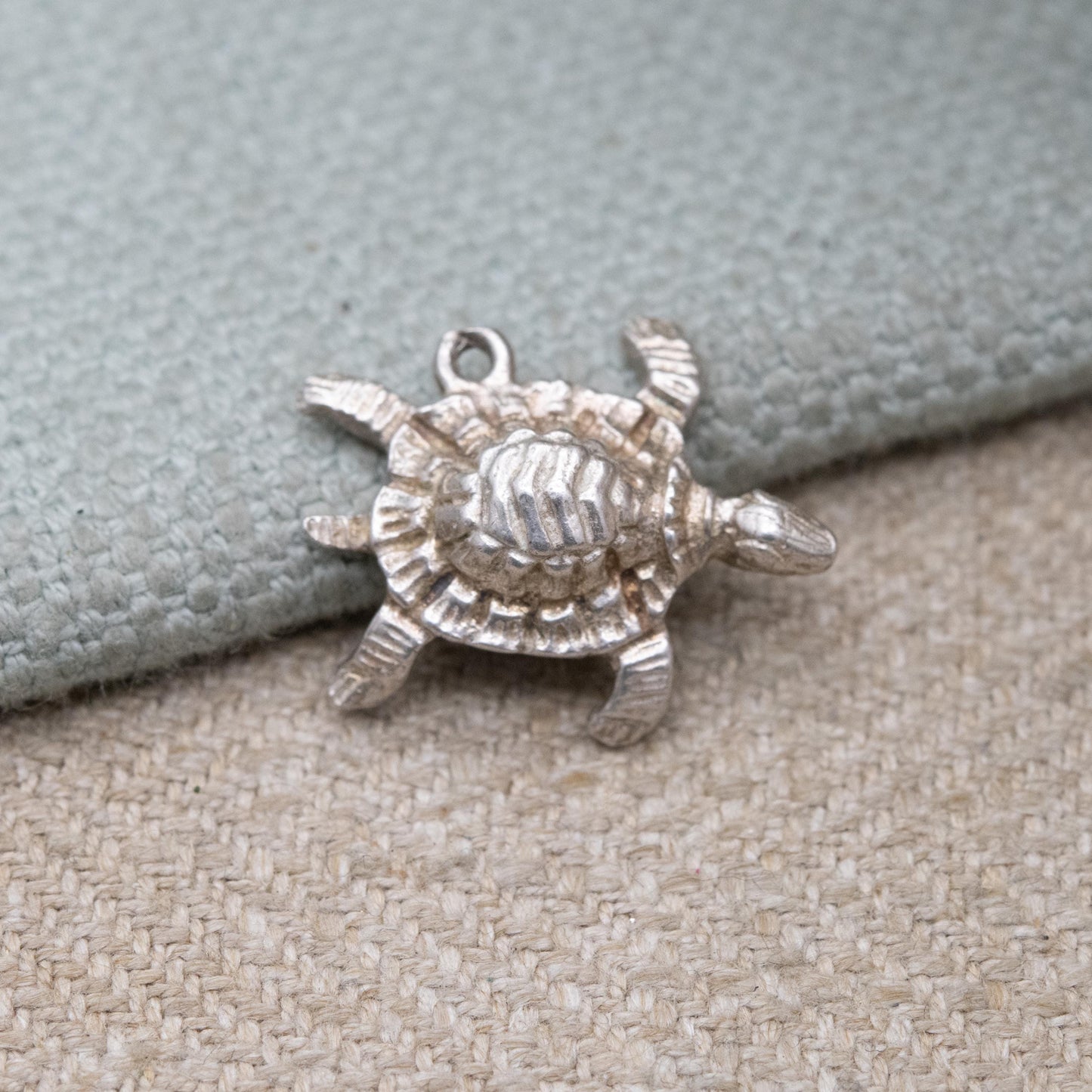 Vintage Sterling Silver Little Turtle Charm Pendant - Cute Sea Animal | Gift for Charm Bracelet