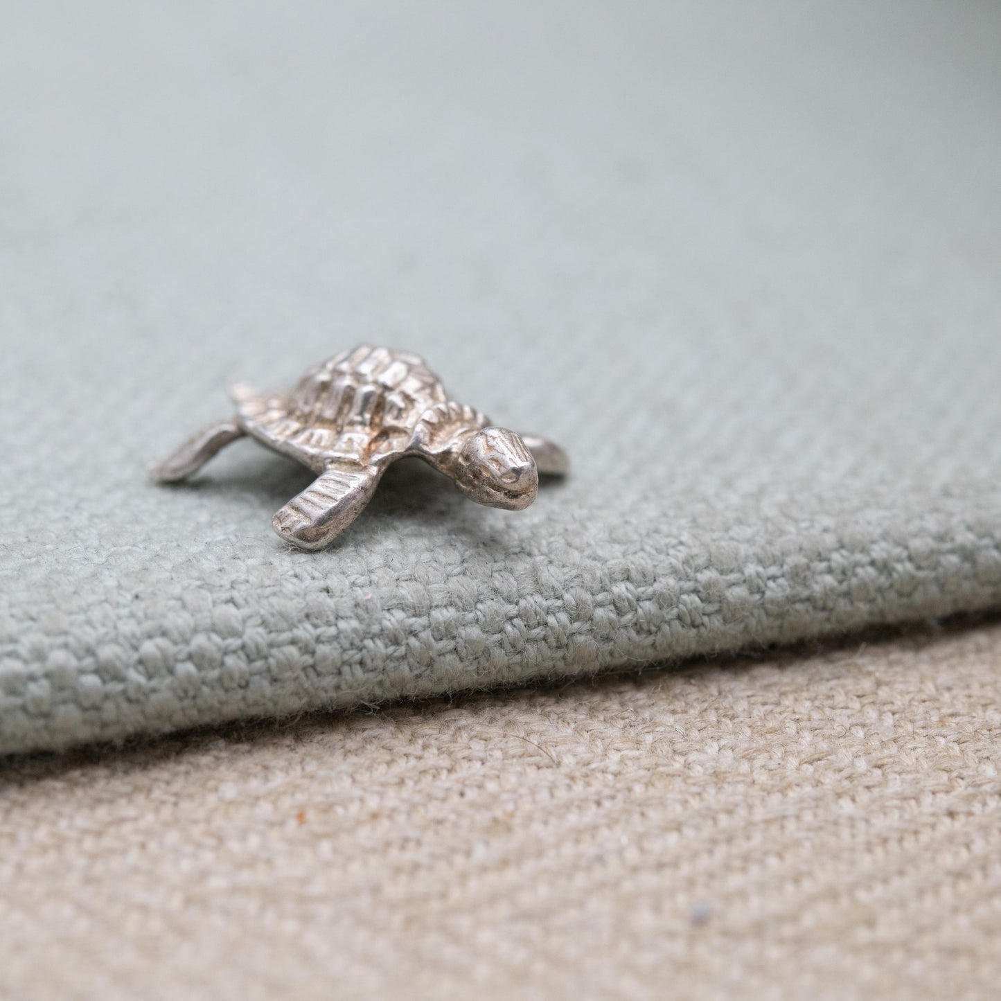 Vintage Sterling Silver Little Turtle Charm Pendant - Cute Sea Animal | Gift for Charm Bracelet