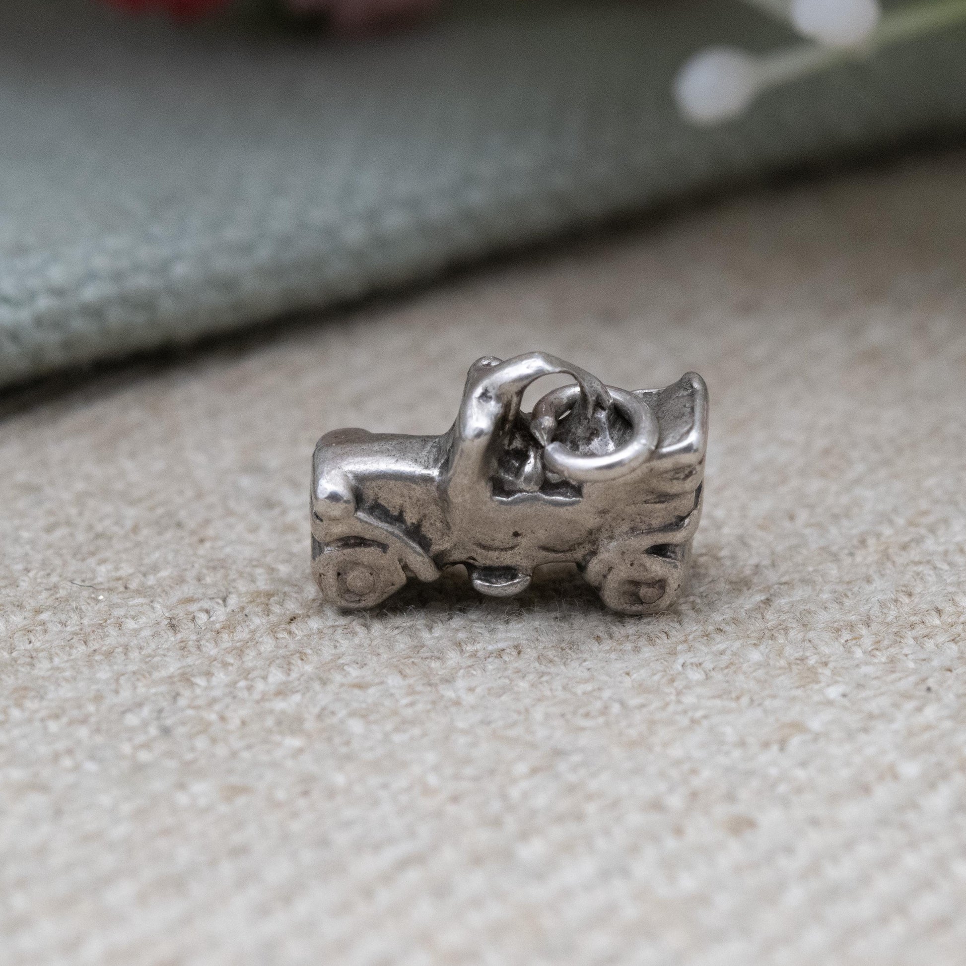 Vintage Sterling Silver Old Car Charm Pendant - Vintage Automobile Charm | Gift for Charm Bracelet