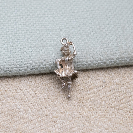 Vintage Sterling Silver Scottish Highland Dancer Charm Pendant - Scotland | Great Highland Dancing | Souvenir Gift for Charm Bracelet