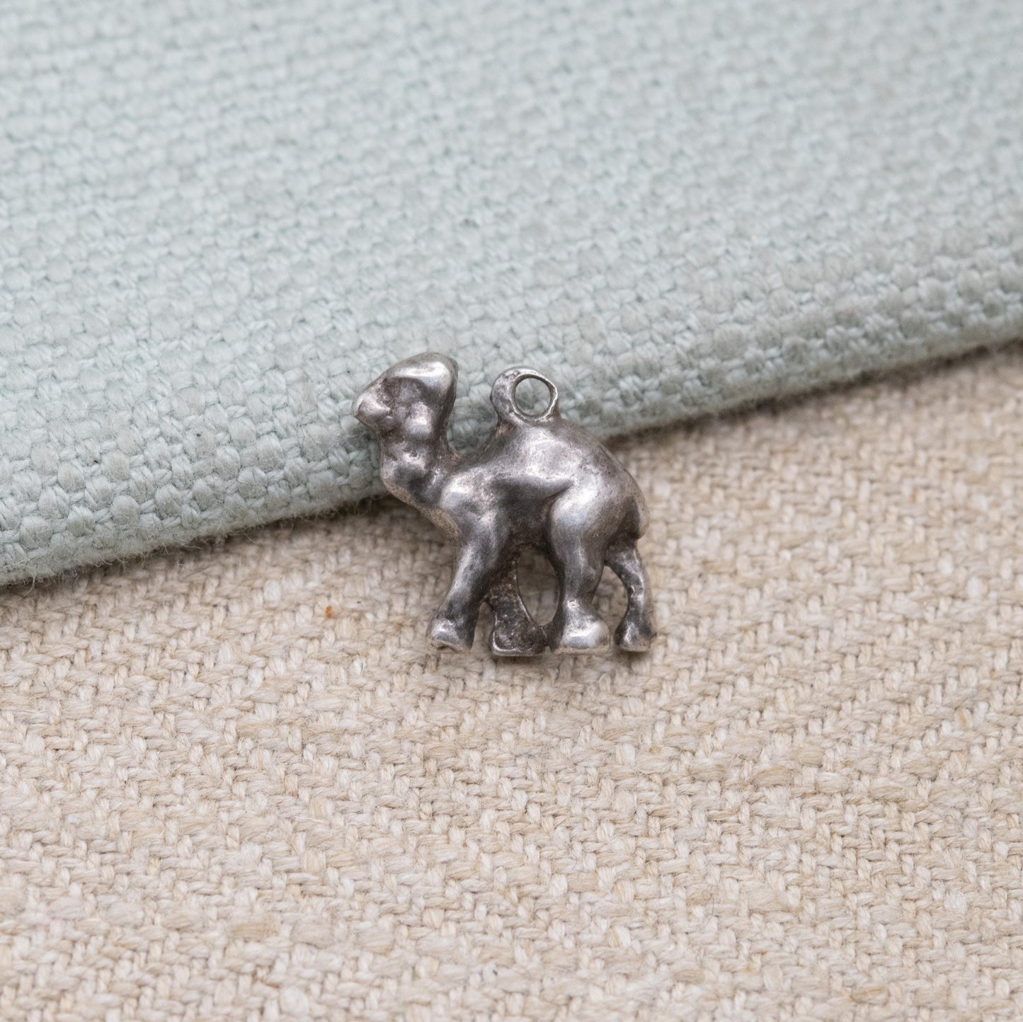 Vintage Sterling Silver Camel Charm Pendant - Detailed Animal Lover Charm Bracelet Wildlife Gift | Puffed Single Hump Dromedary | Cute Gift