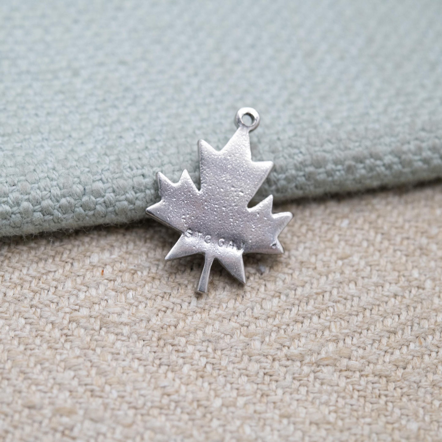 Vintage Sterling Silver Maple Leaf Charm Pendant - Canadian Souvenir Gift for Charm Bracelet