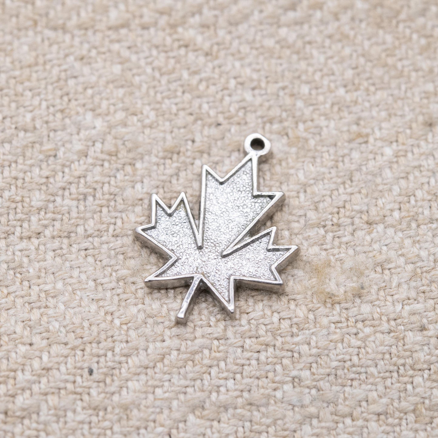 Vintage Sterling Silver Maple Leaf Charm Pendant - Canadian Souvenir Gift for Charm Bracelet