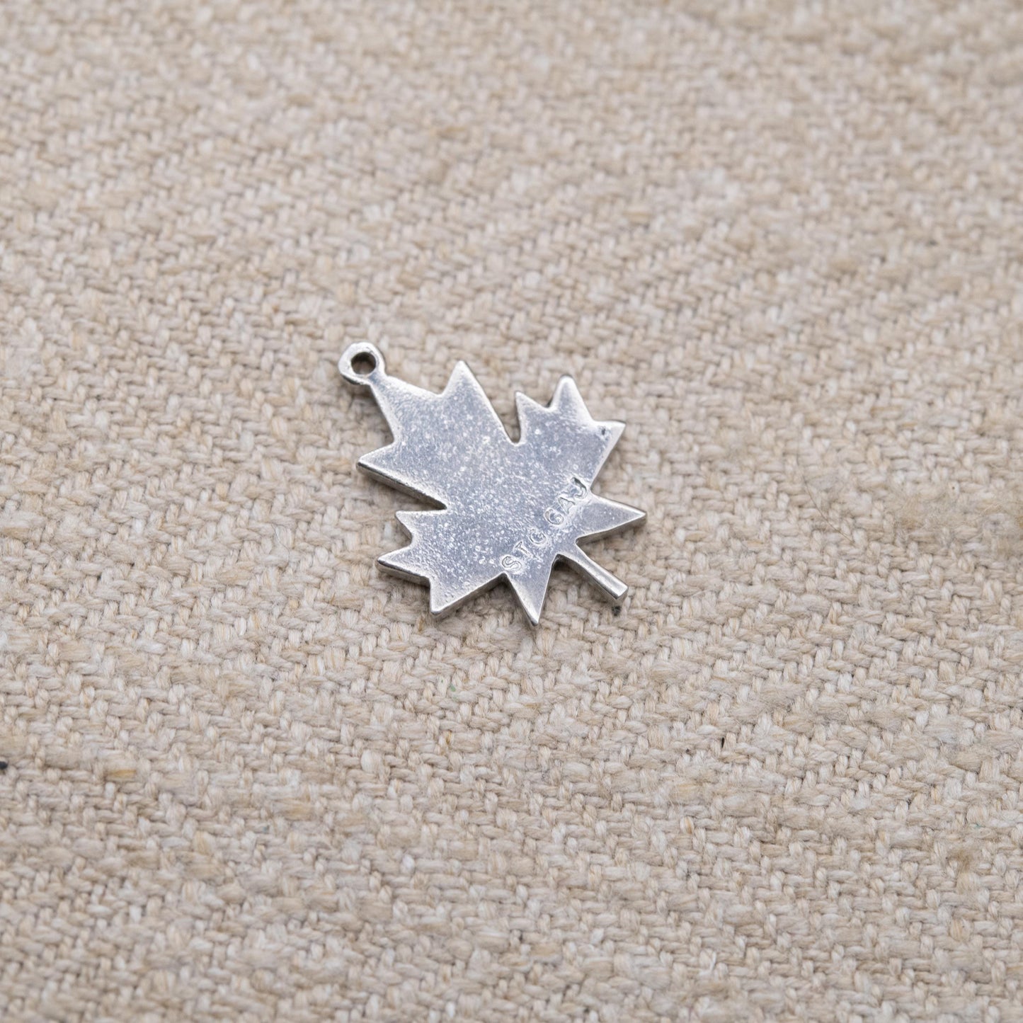 Vintage Sterling Silver Maple Leaf Charm Pendant - Canadian Souvenir Gift for Charm Bracelet