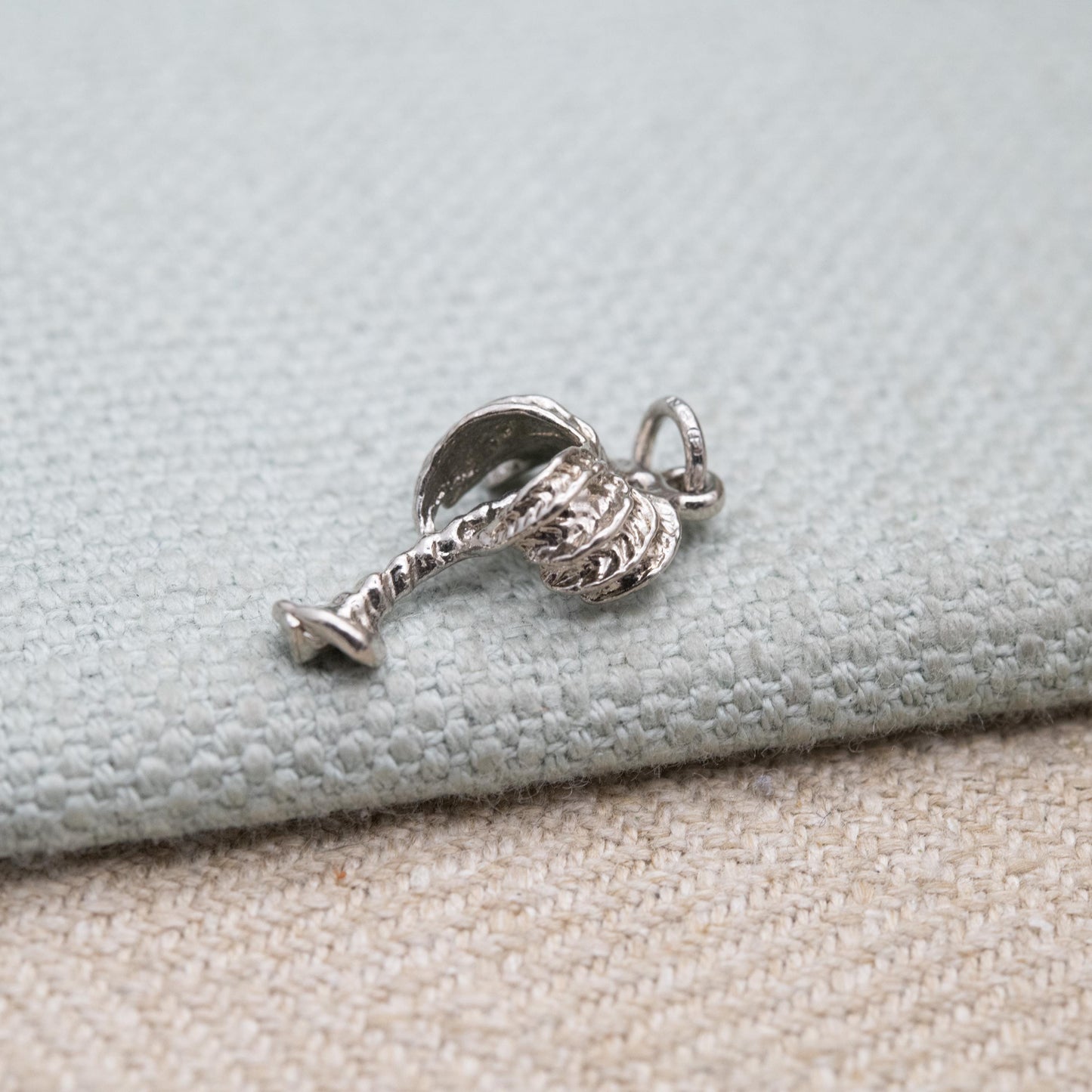 Vintage Silver Palm Tree Charm Pendant - Tropical Travel Charm | Souvenir Gift for Charm Bracelet
