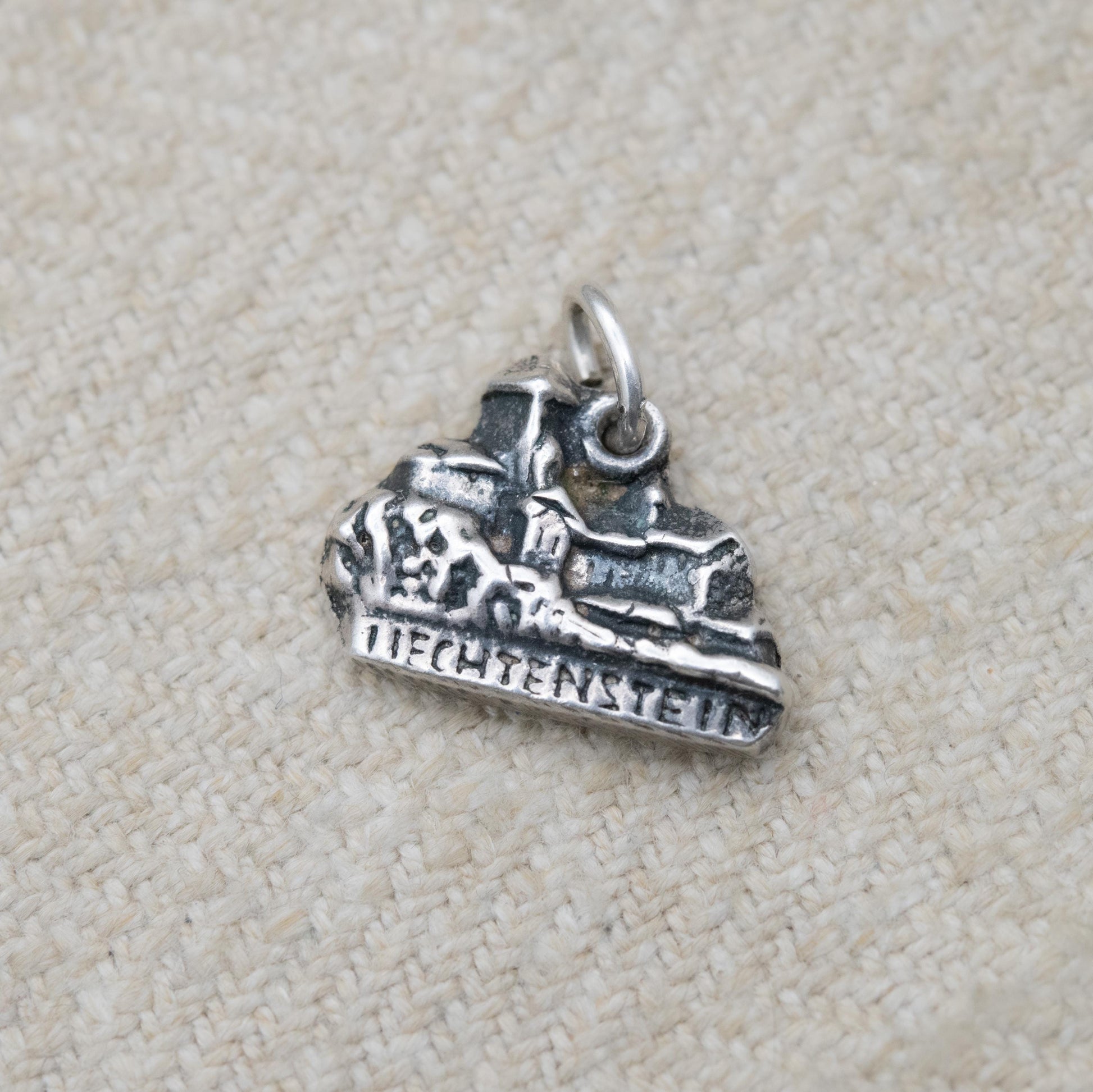 Vintage European Silver Liechtenstein Charm Pendant - European Castle Travel Souvenir | Gift for Charm Bracelet