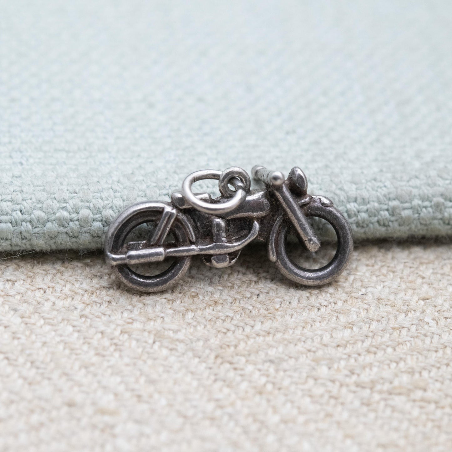 Vintage Sterling Silver Motorbike Charm Pendant - Vintage Motor Bike Vehicle | Gift for Charm Bracelet