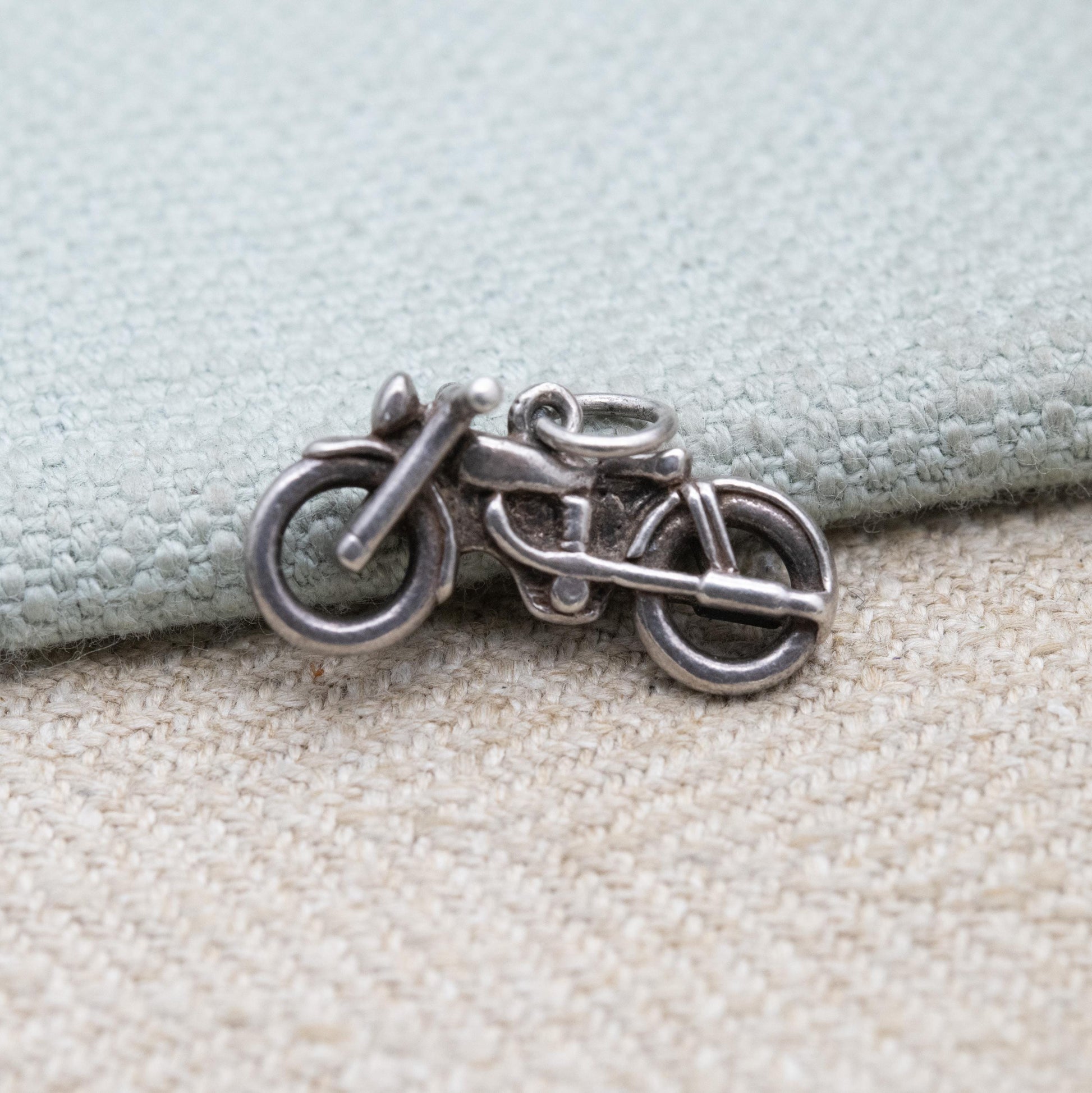 Vintage Sterling Silver Motorbike Charm Pendant - Vintage Motor Bike Vehicle | Gift for Charm Bracelet