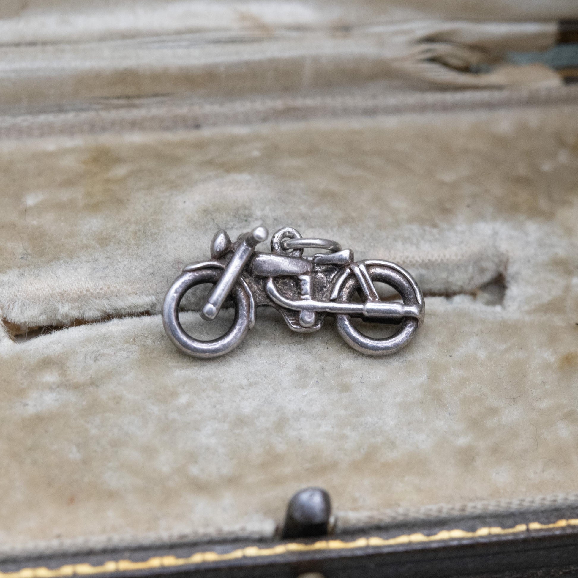 Vintage Sterling Silver Motorbike Charm Pendant - Vintage Motor Bike Vehicle | Gift for Charm Bracelet