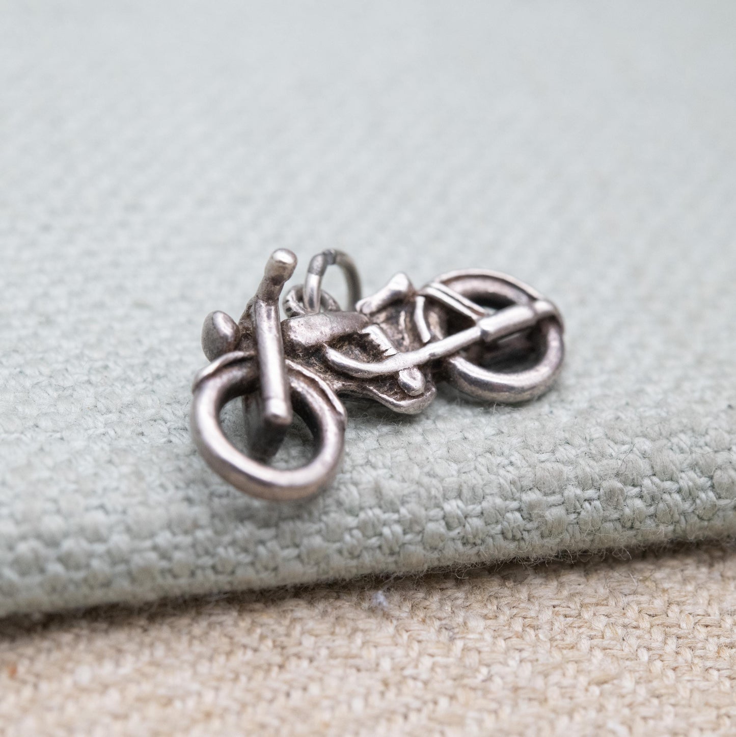 Vintage Sterling Silver Motorbike Charm Pendant - Vintage Motor Bike Vehicle | Gift for Charm Bracelet