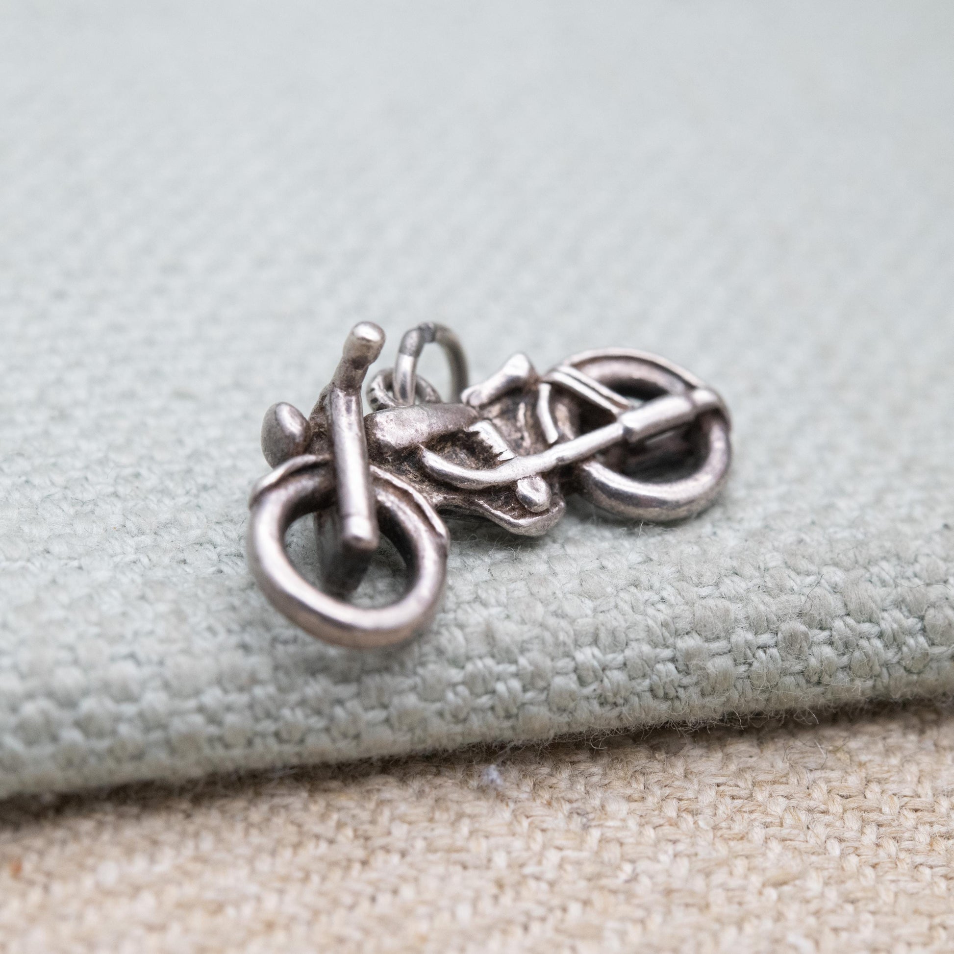 Vintage Sterling Silver Motorbike Charm Pendant - Vintage Motor Bike Vehicle | Gift for Charm Bracelet