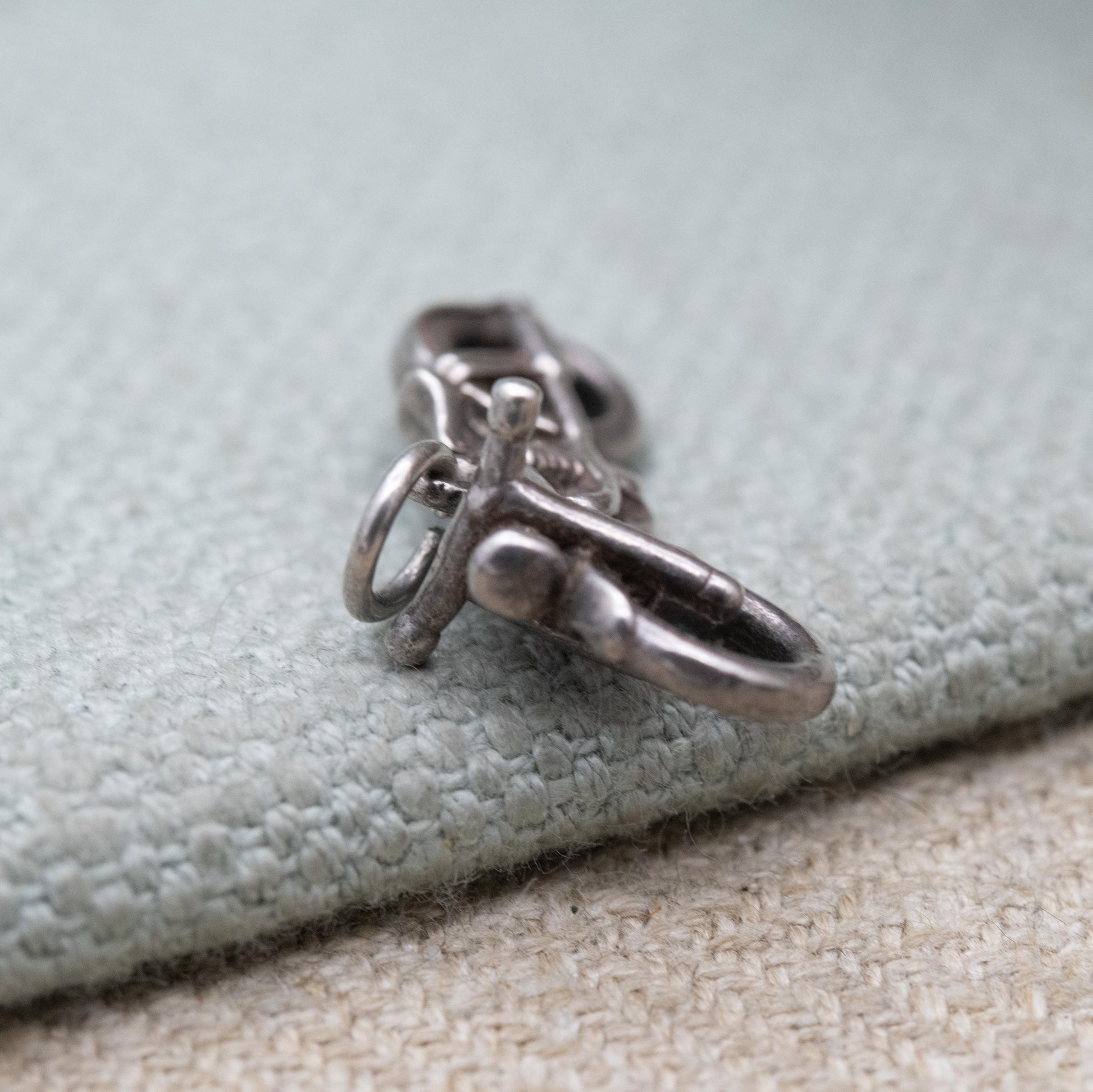 Vintage Sterling Silver Motorbike Charm Pendant - Vintage Motor Bike Vehicle | Gift for Charm Bracelet