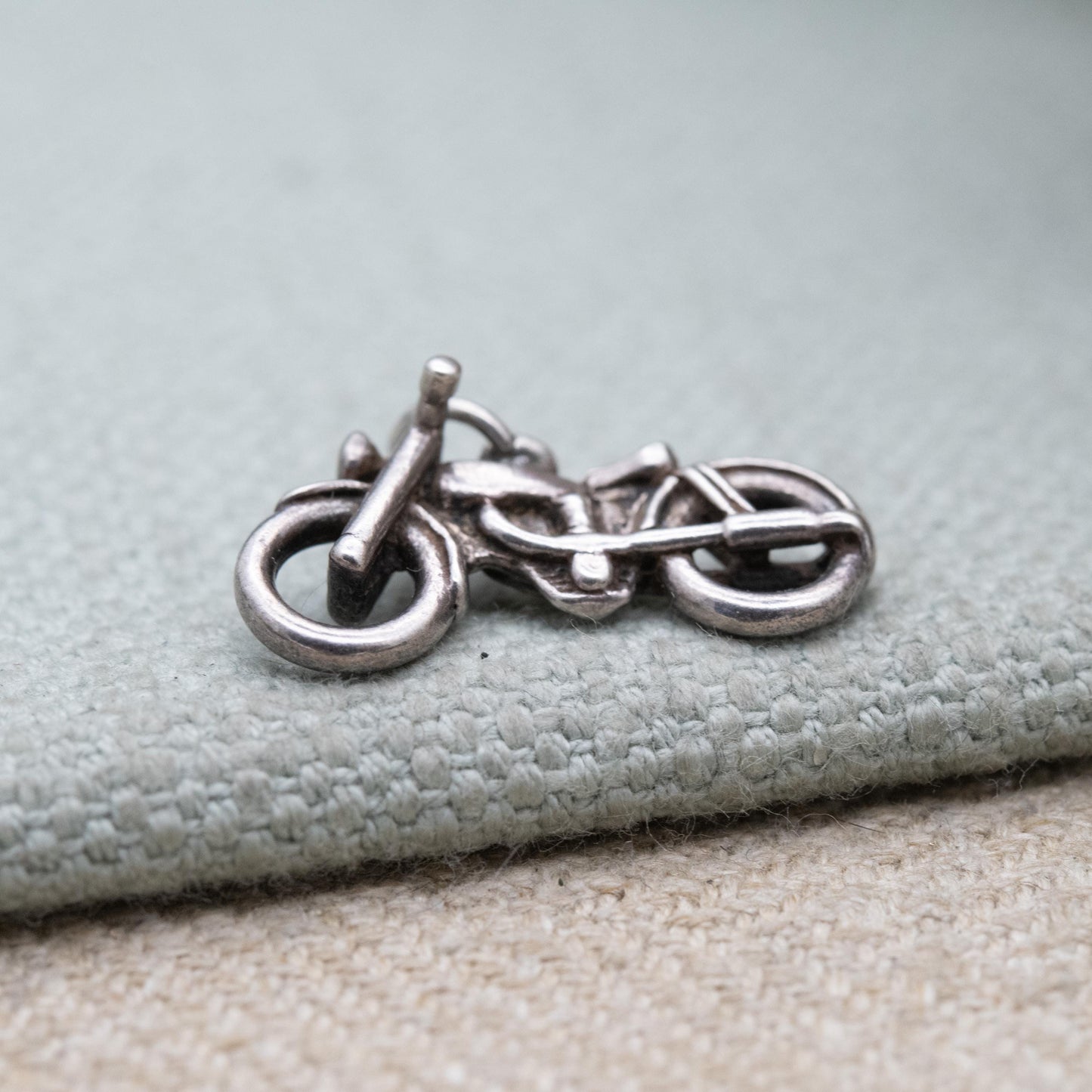 Vintage Sterling Silver Motorbike Charm Pendant - Vintage Motor Bike Vehicle | Gift for Charm Bracelet